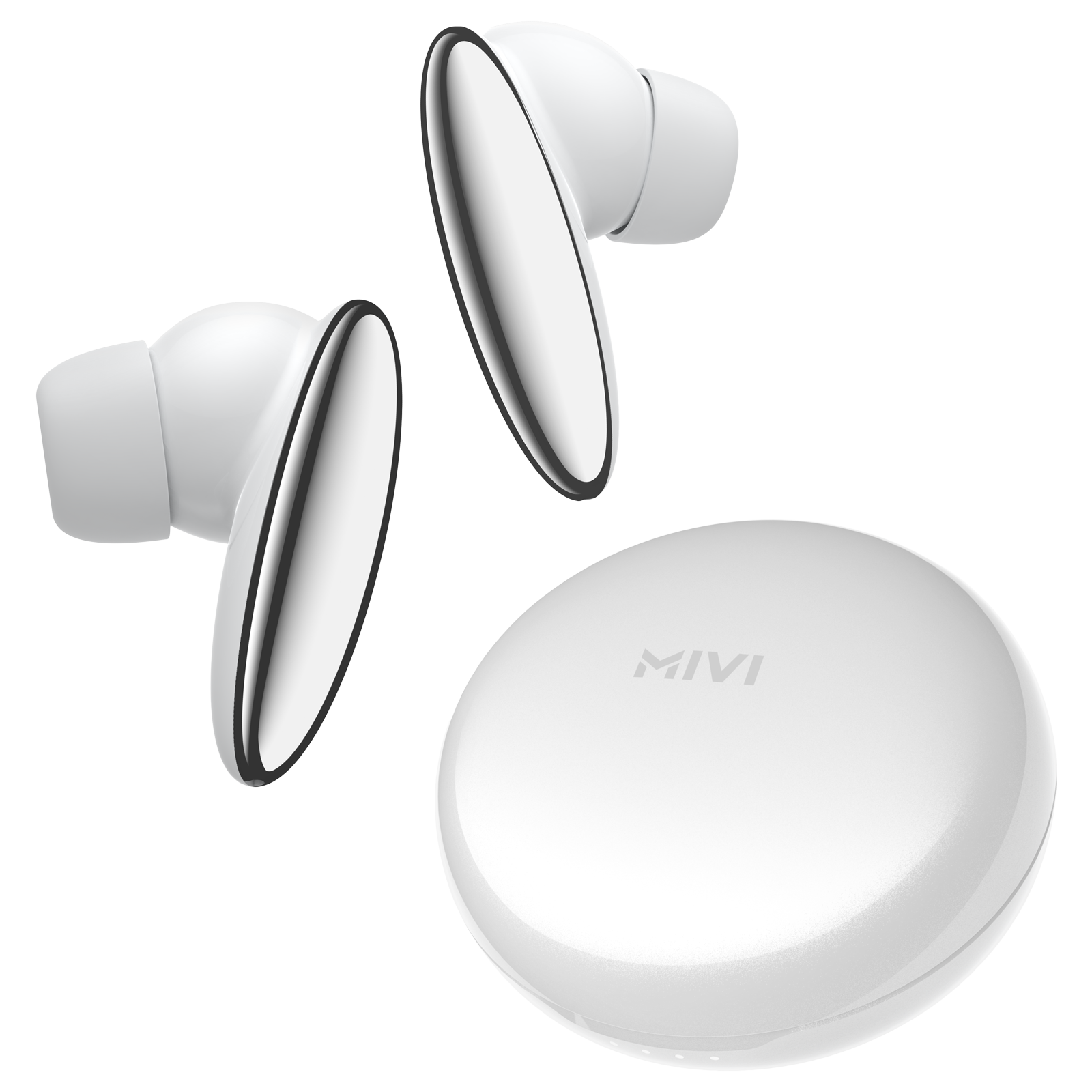 Mivi DuoPods N6 TEDPN6WT TWS Earbuds with AI Noise Cancellation (IPX4 Water Resistant, 13mm Electroplated Drivers, White)