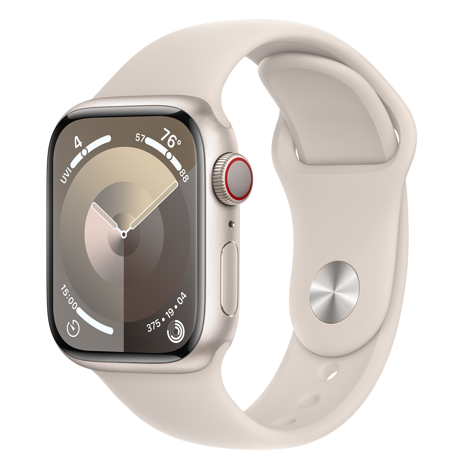 

Apple Watch Series 9 GPS+Cellular with Starlight Sport Band - S/M (41mm Display, Starlight Aluminium Case)