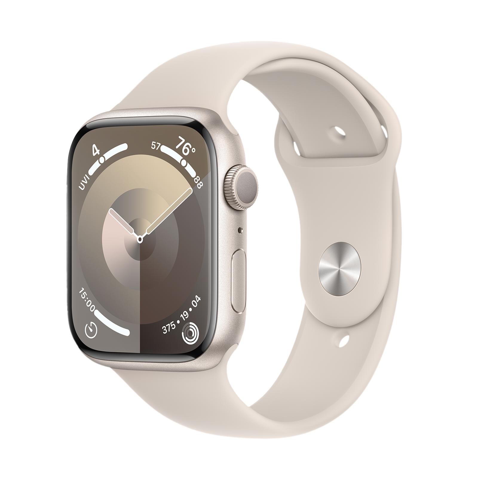 Apple Watch Series 9 GPS with Starlight Sport Band - M/L (45mm Display, Starlight Aluminium Case)