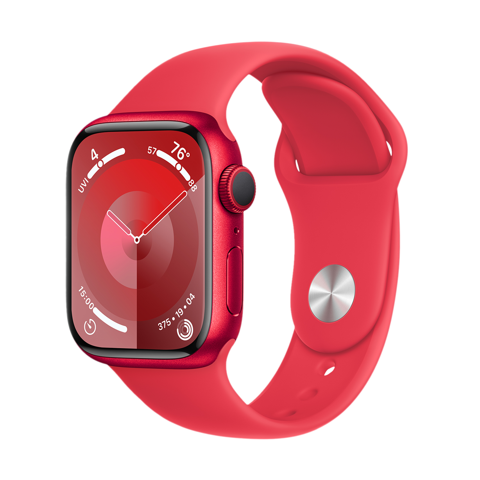 

Apple Watch Series 9 GPS with Red Sport Band - S/M 41mm Display, Red Aluminium Case), (product)red