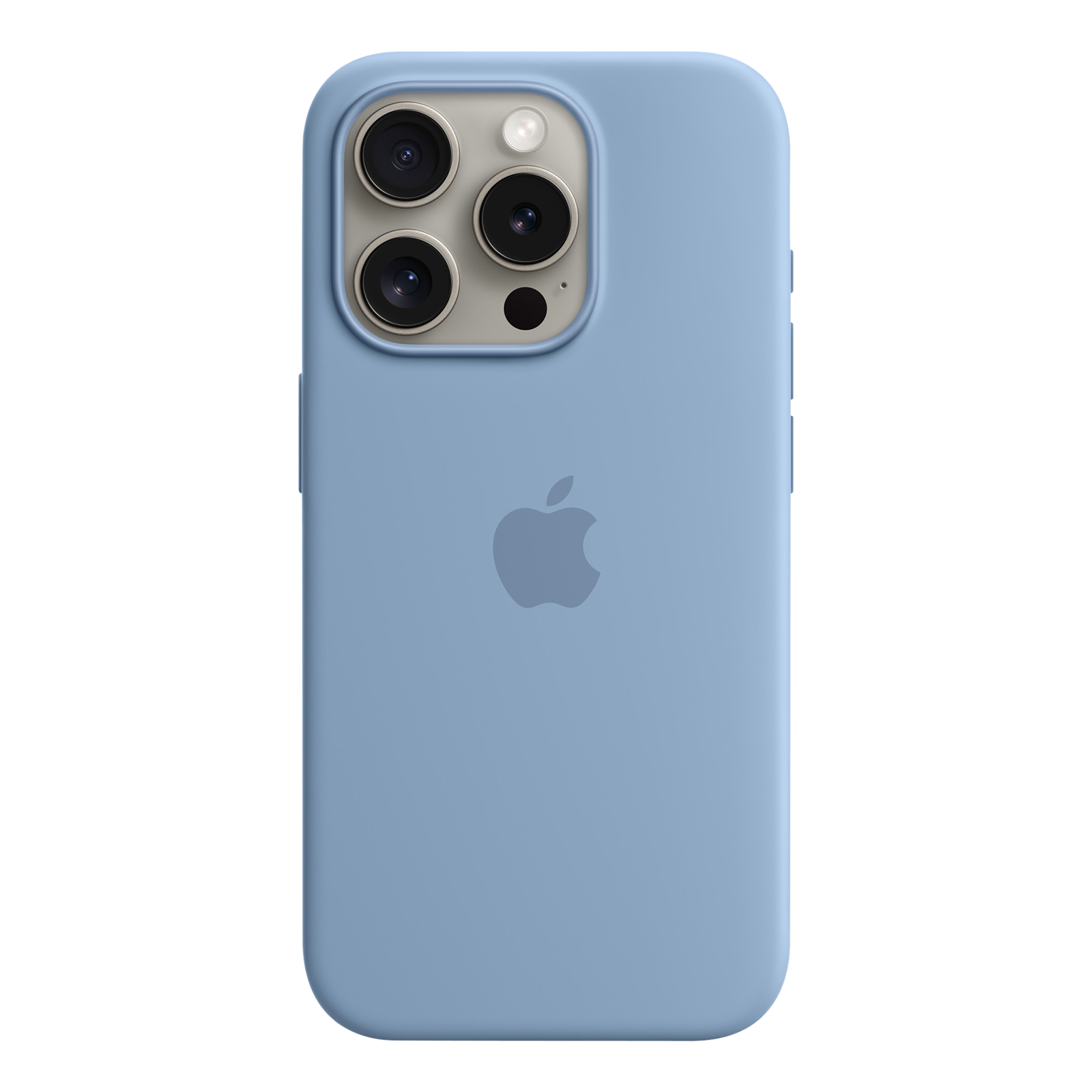 

Apple Soft Silicone Back Cover for Apple iPhone 15 Pro (MagSafe Charging Support, Winter Blue)