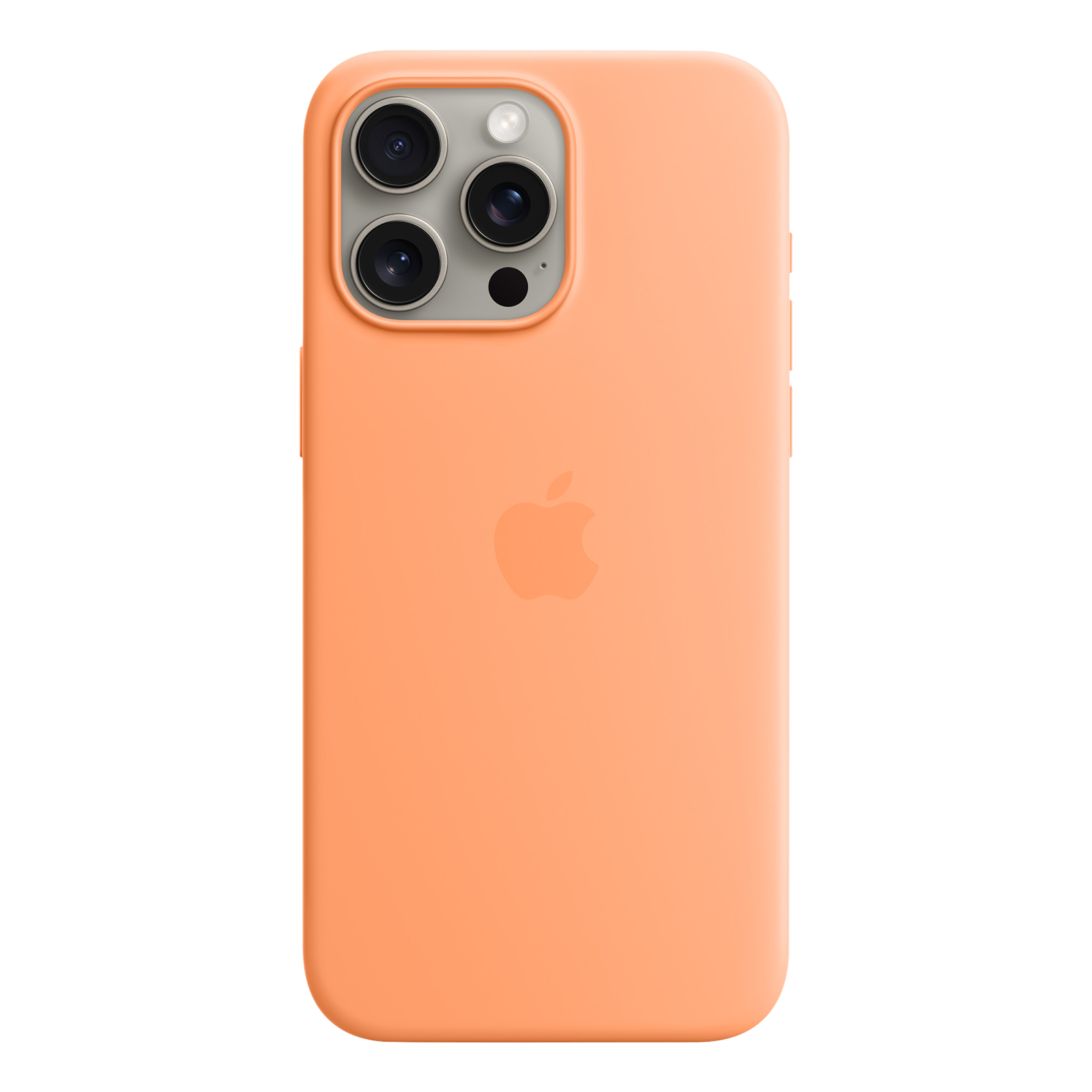 

Apple Soft Silicone Back Cover for Apple iPhone 15 Pro Max (MagSafe Charging Support, Orange Sorbet)