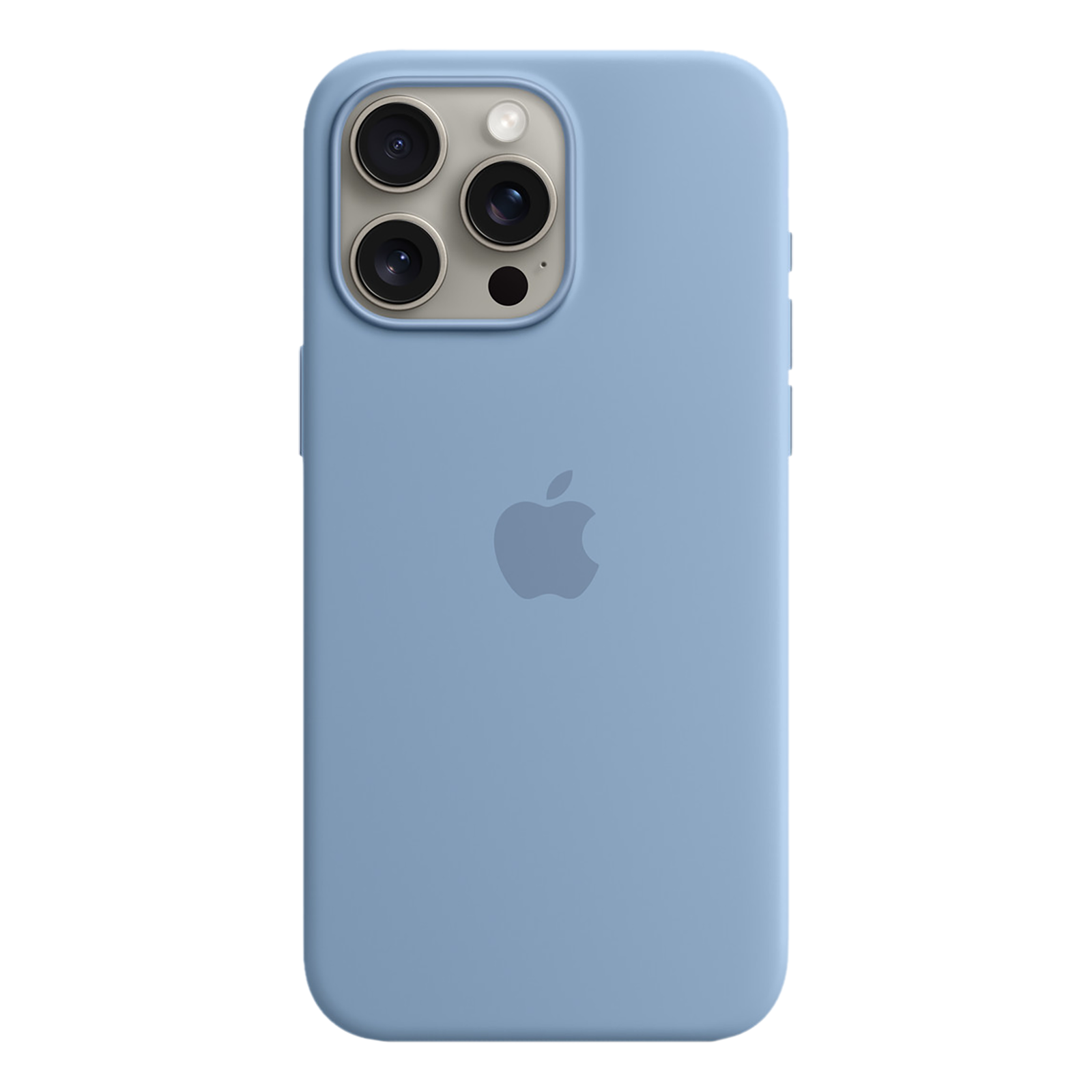 Apple Soft Silicone Back Cover for Apple iPhone 15 Pro Max (MagSafe Charging Support, Winter Blue)