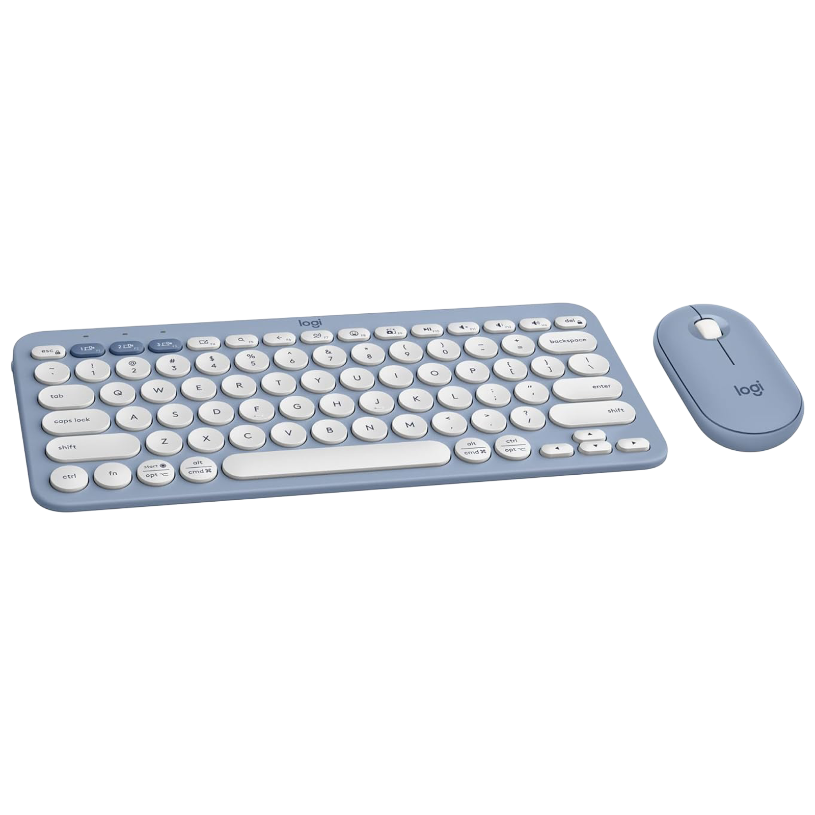 logitech Pebble 2 Wireless Keyboard and Mouse Combo (Quiet and Customizable, Tonal Blue)