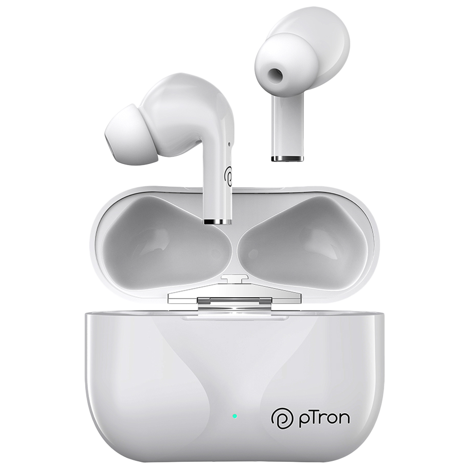 

pTron Basspods P181 TWS Earbuds with Passive Noise Cancellation (IPX4 Water Resistant, 32 Hours Playtime, White)