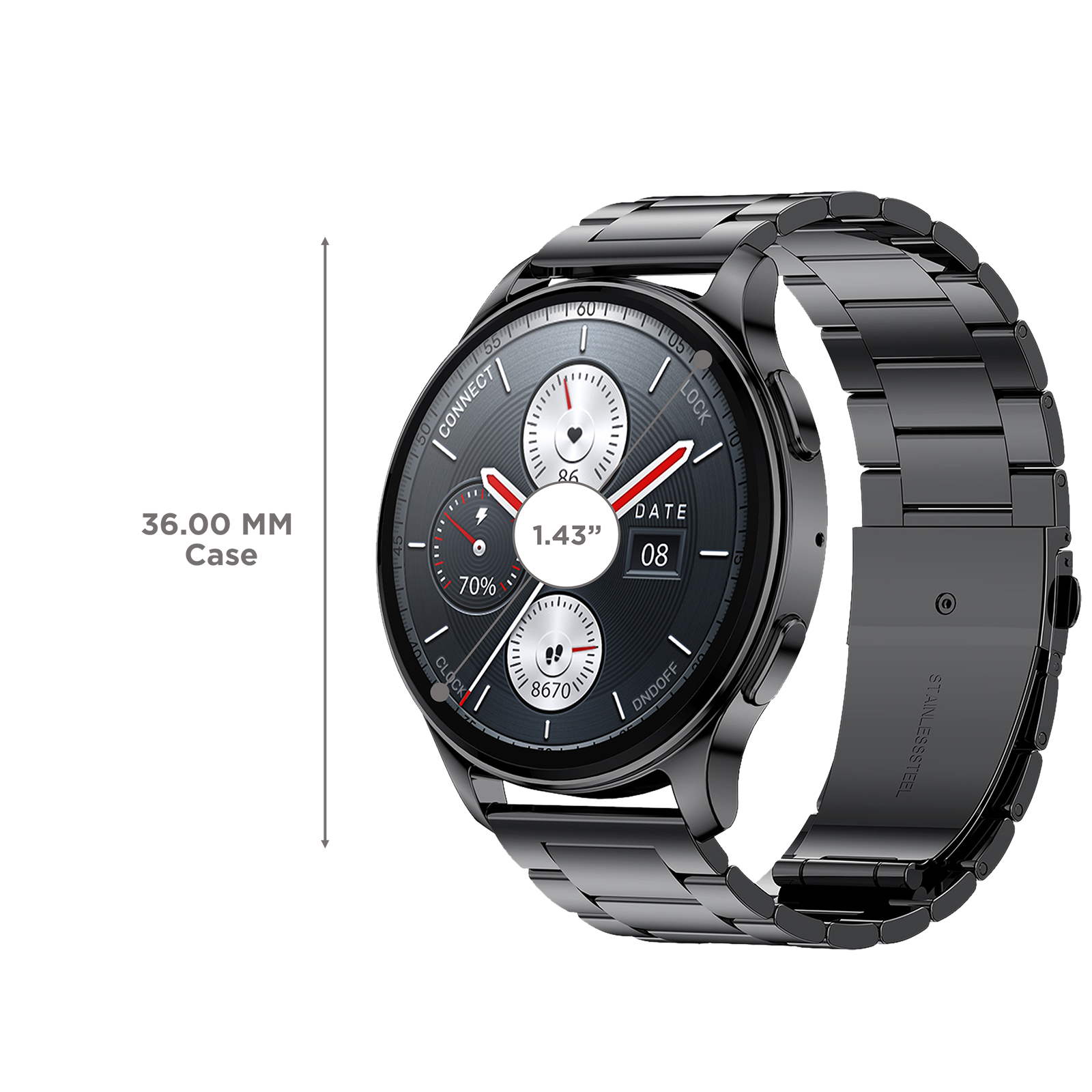 Buy amazfit Pop 3R Smartwatch with Bluetooth Calling (36.32mm AMOLED Display,  IP68 Water Resistant, Metallic Black Strap) Online - Croma