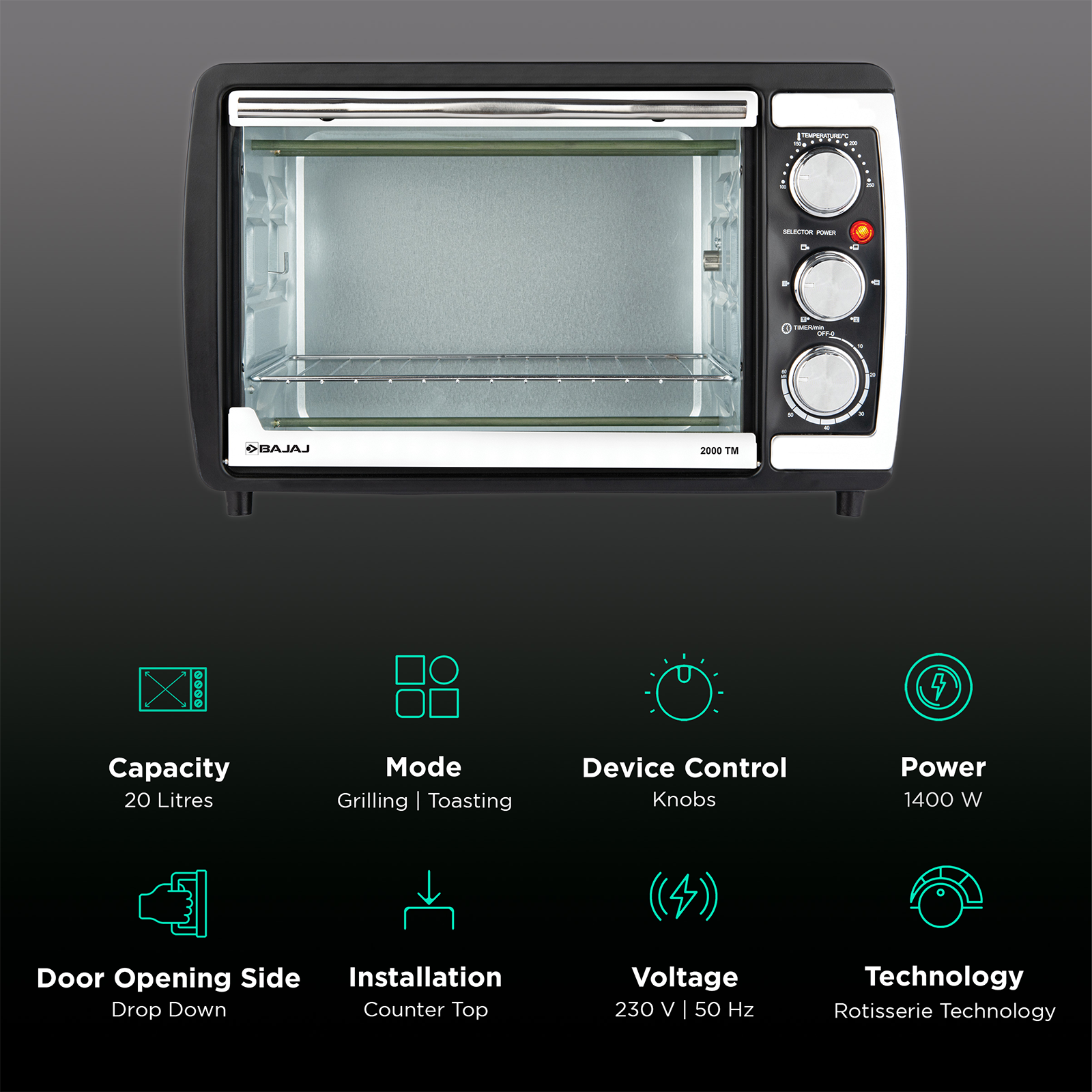 bajaj otg oven 20 litres price