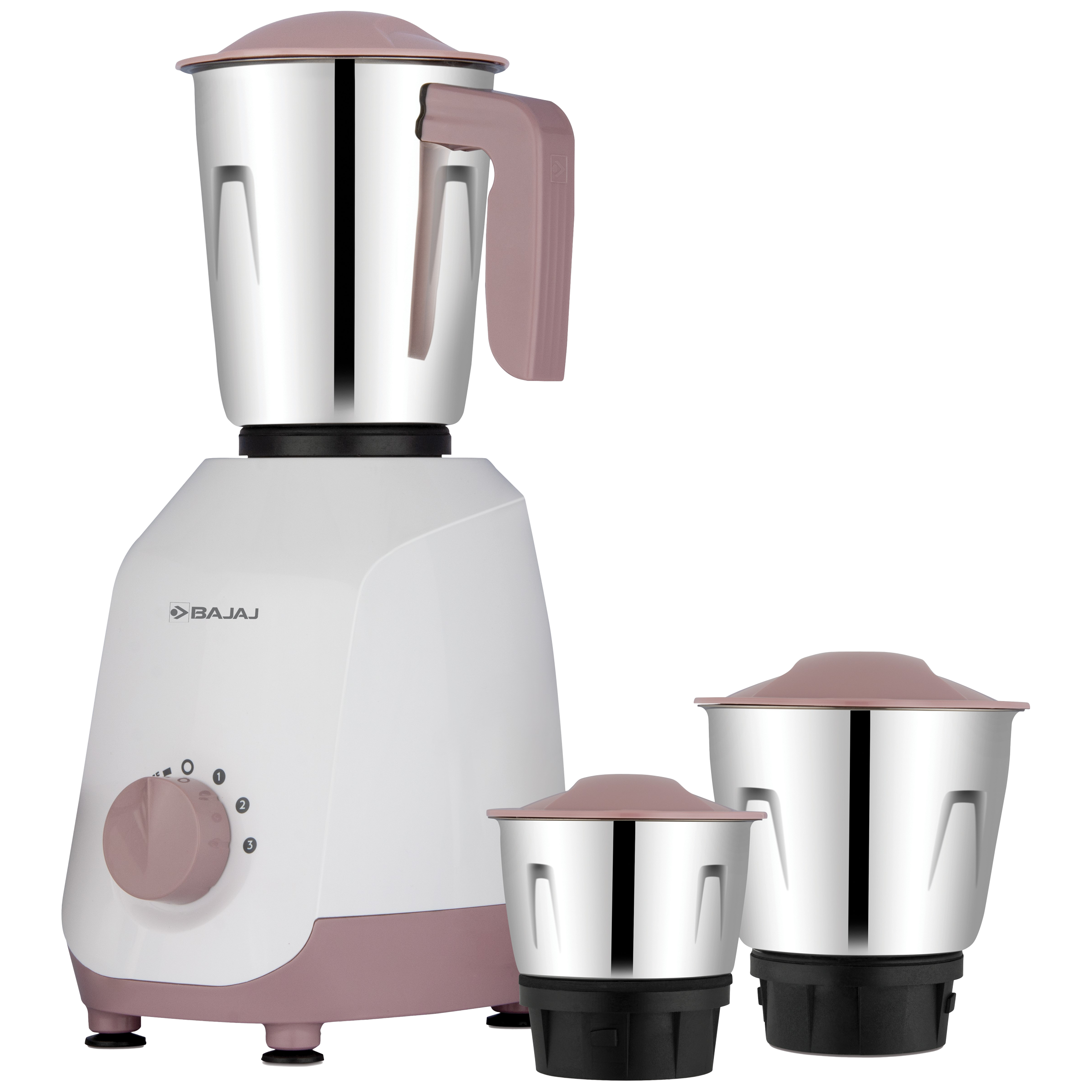 Buy Bajaj JX 30 500 Watt 3 Jars Juicer Mixer Grinder (18000 RPM, ISI  Approved, White/Pink) Online - Croma