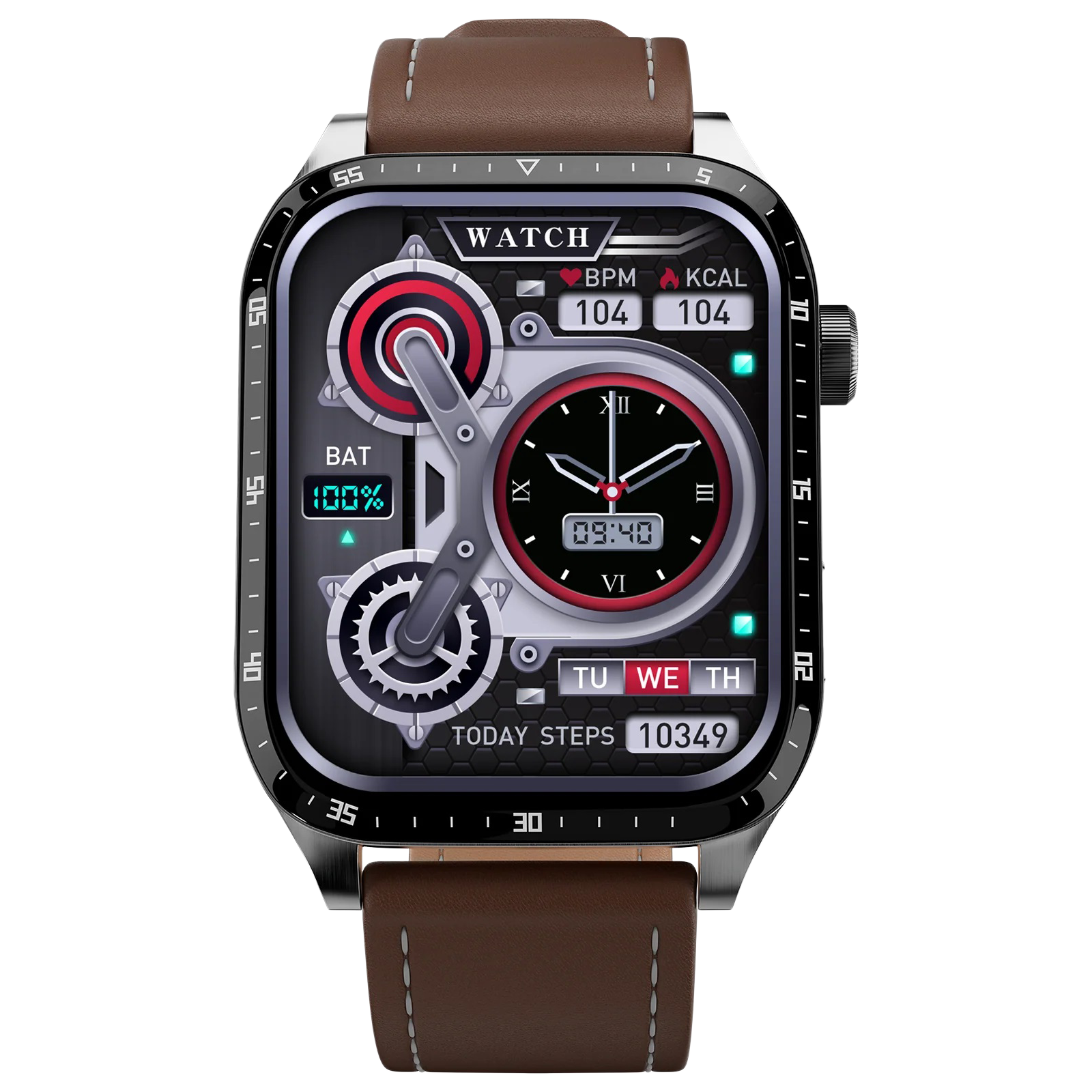 FIRE-BOLTT Atlas Smartwatch with Bluetooth Calling (49.5mm TFT HD Display, IP68 Water Resistant, Brown Strap)