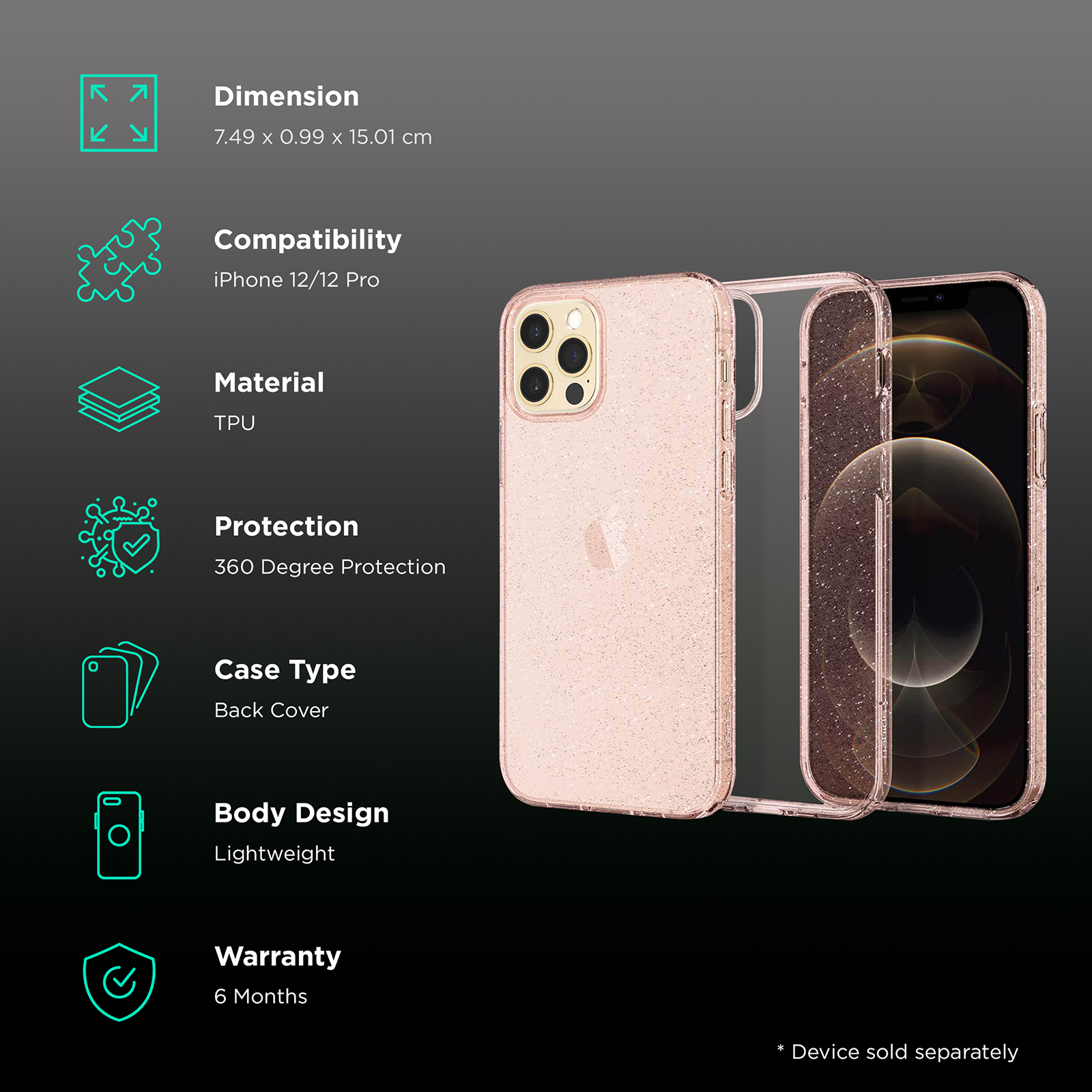 Buy Spigen Rose Gold TPU Back Cover For Iphone 12 Pro Max Online at Best  Prices in India - JioMart.