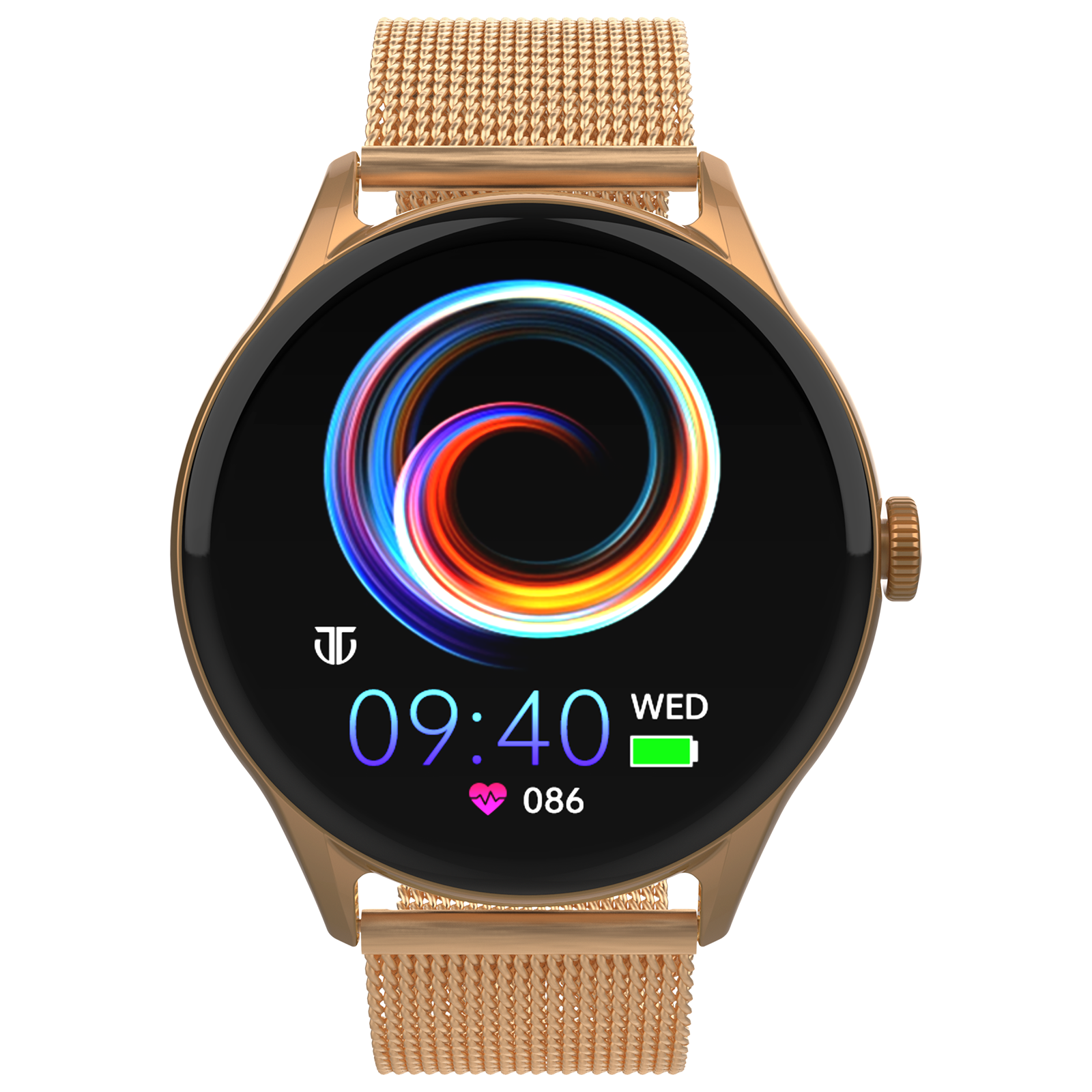 TITAN Evoke Smartwatch with Bluetooth Calling (36.32mm AMOLED Display, IP68 Water Resistant, Rose Gold Strap)