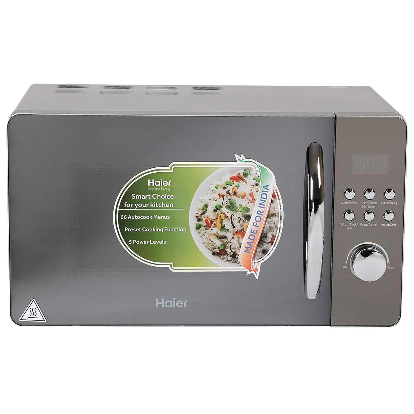 

Haier 20L Convection Microwave Oven with 66 Autocook Menu (Silver)