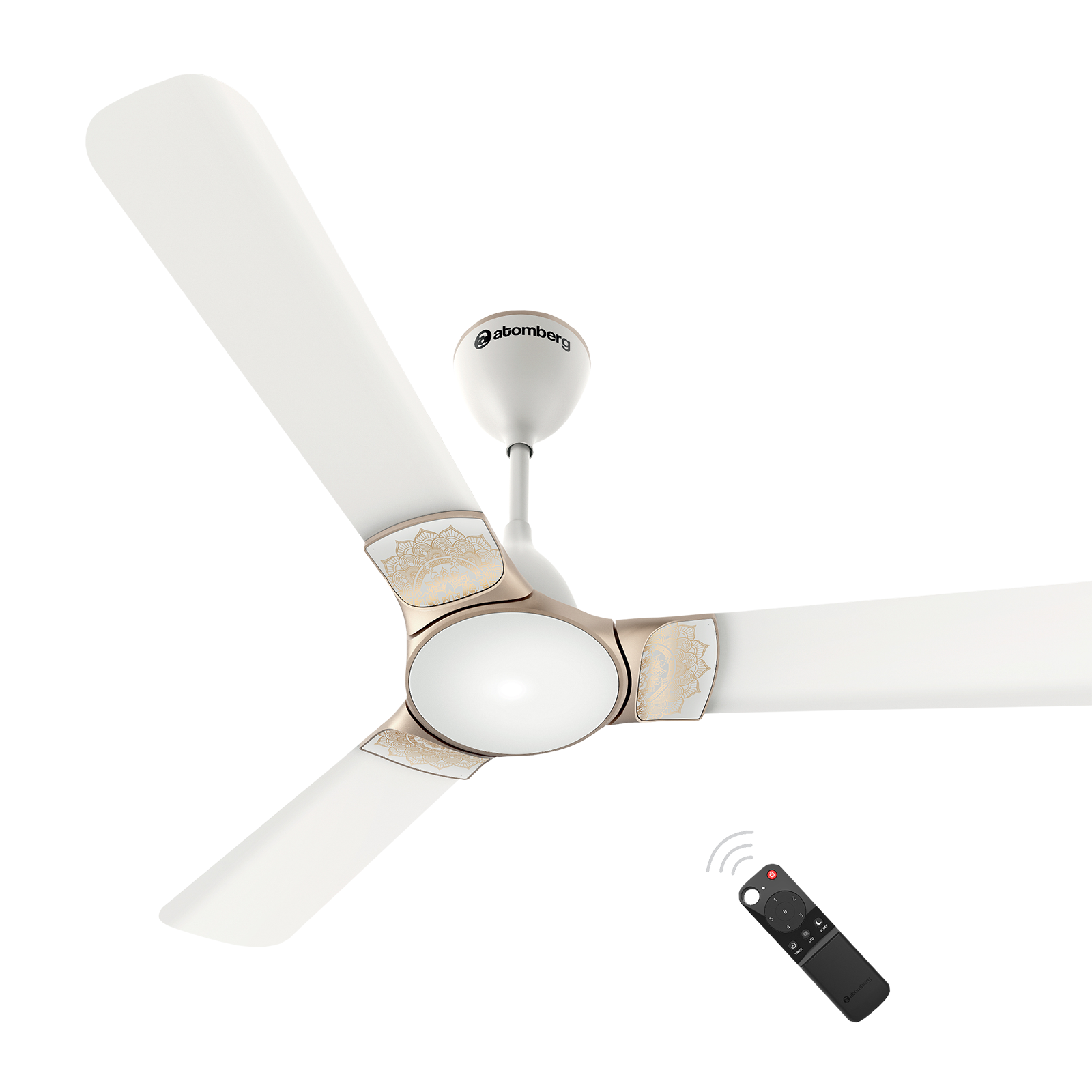 

atomberg Erica 120cm Sweep 3 Blade Ceiling Fan (5 Star BEE Rated With Remote Control, Snow White)