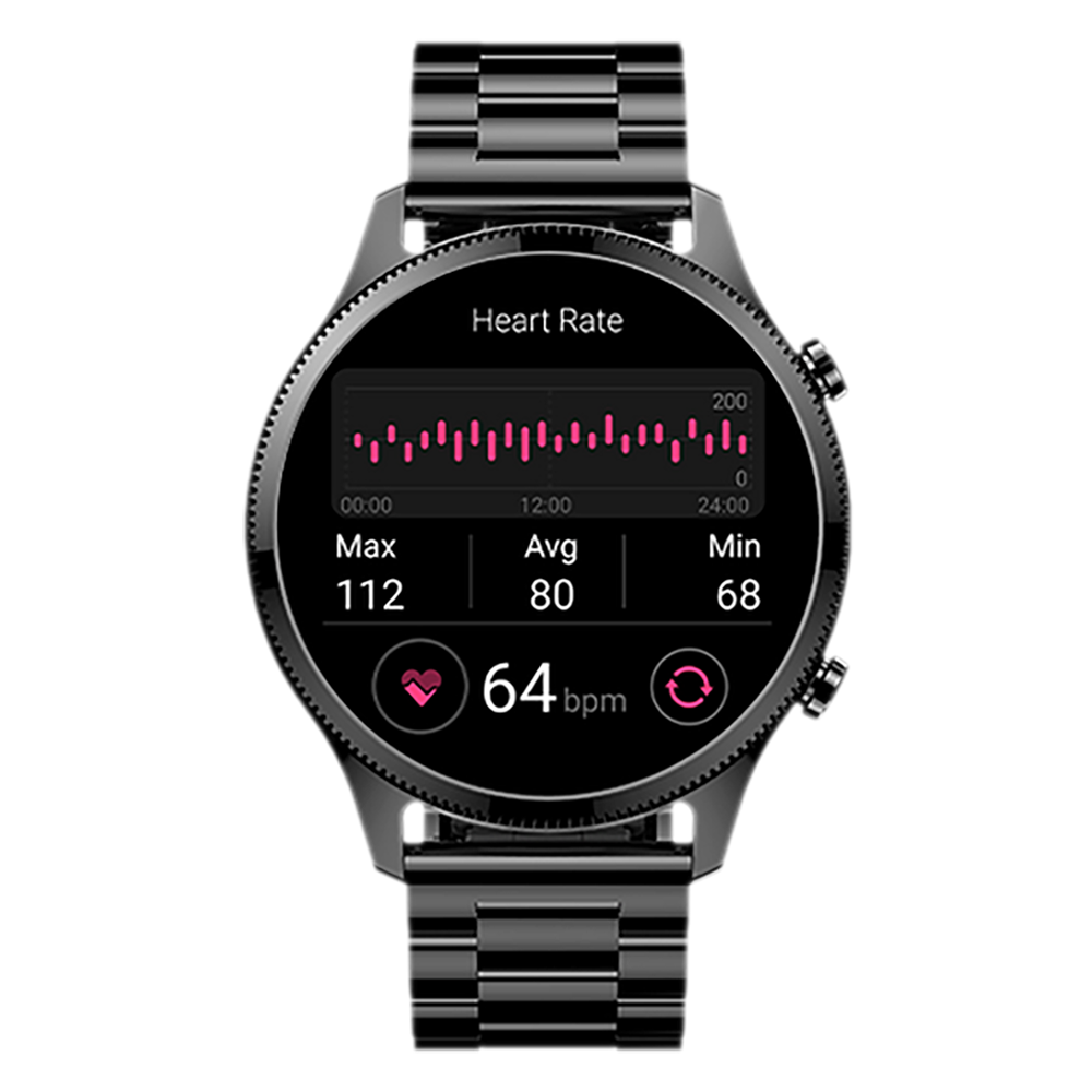 

noise NoiseFit Halo Plus Smartwatch with Bluetooth Calling (37.08mm AMOLED Display, IP68 Water Resistant, Elite Black Strap)