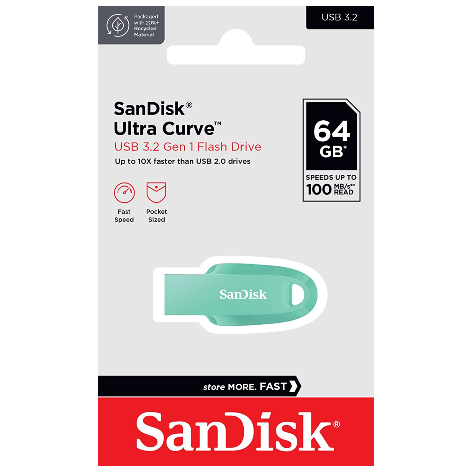 Buy Sandisk 64 GB Ultra Curve USB 3.2 Pen Drive, SDCZ550-064G-I35 Online at  Best Prices in India - JioMart.