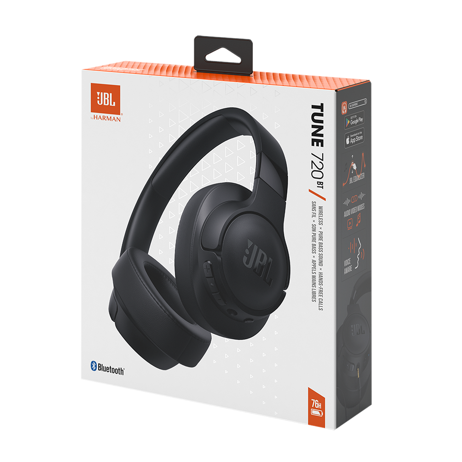 Buy JBL Tune 720BT Bluetooth Headphone with Mic (Upto 76 Hours Playback,  Over Ear, Black) Online - Croma