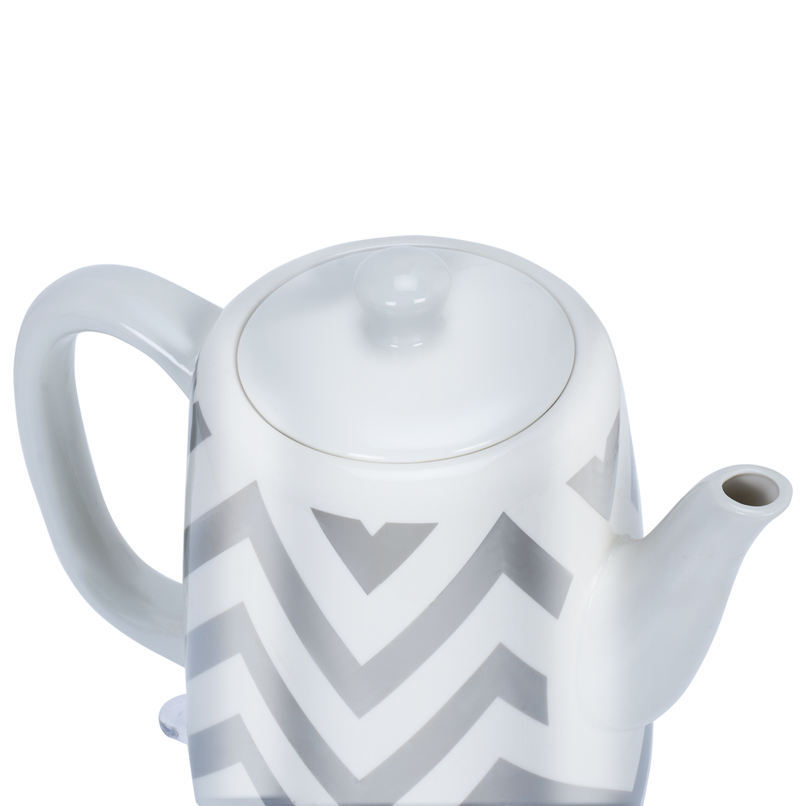 BELLA 1.8 Liter Electric Ceramic Tea Kettle with Detachable Base & Boil Dry  Protection, Silver Chevron