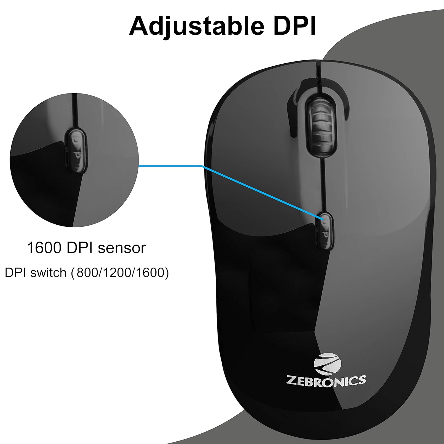 Buy Zebronics Zeb-Shine Wireless Optical Mouse (1600 DPI