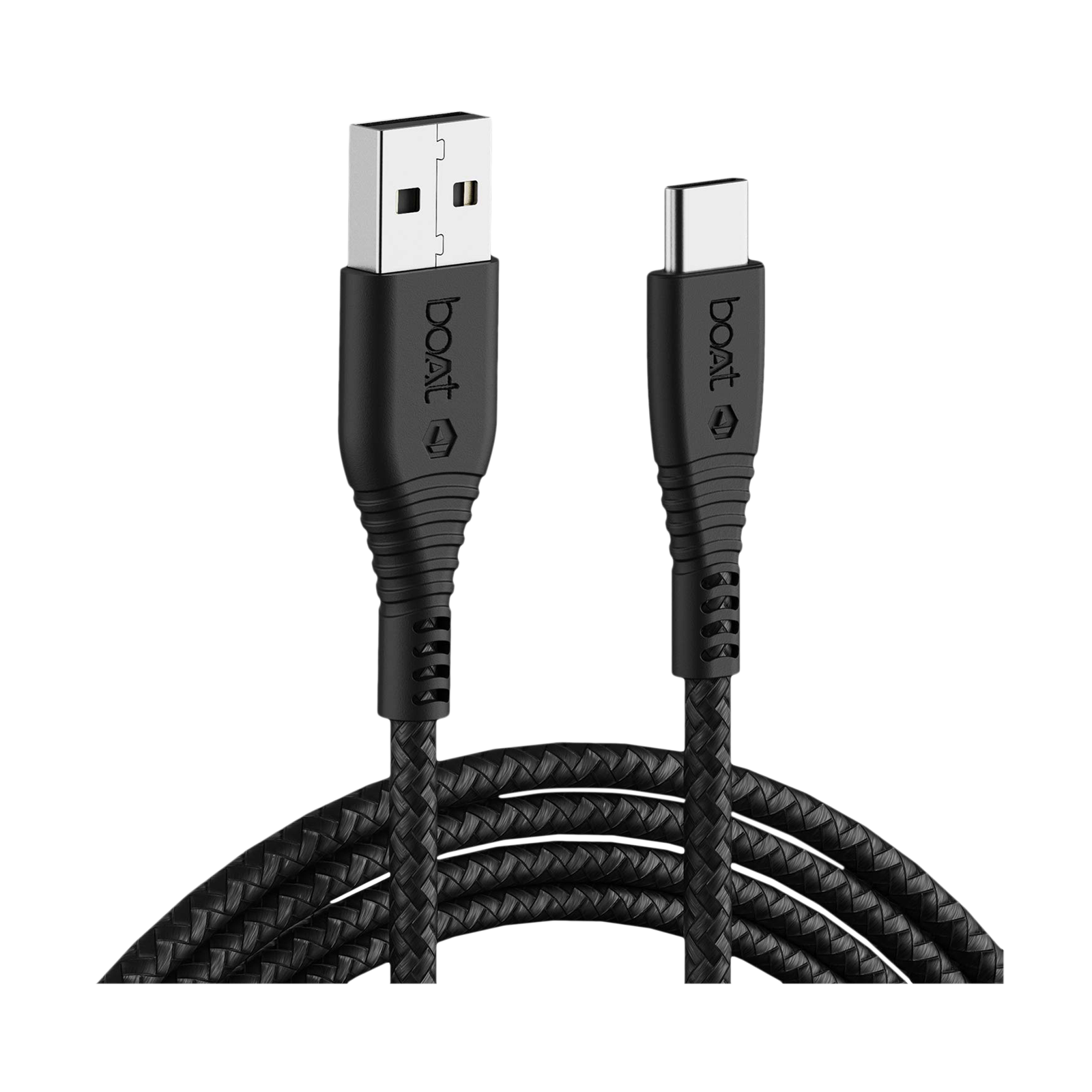 boAt A325 Type A to Type C 4.9 Feet (1.5M) Cable (Tangle-free Design, Black)