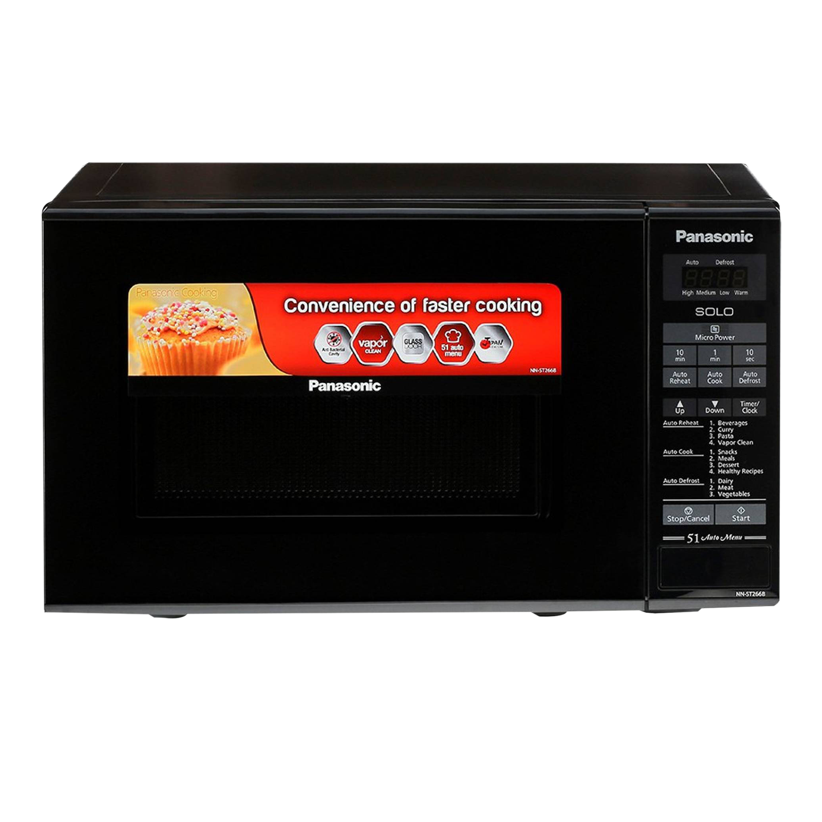 Buy Panasonic 20L Solo Microwave Oven with 51 Autocook Menus (Black) Online  - Croma