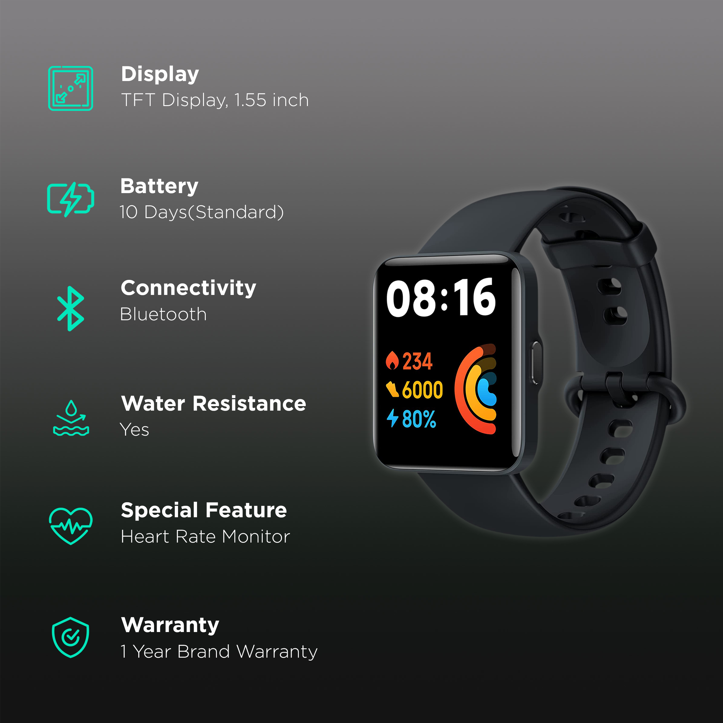 Smartwatch Xiaomi Redmi Watch 2 Lite - Media Mega Store