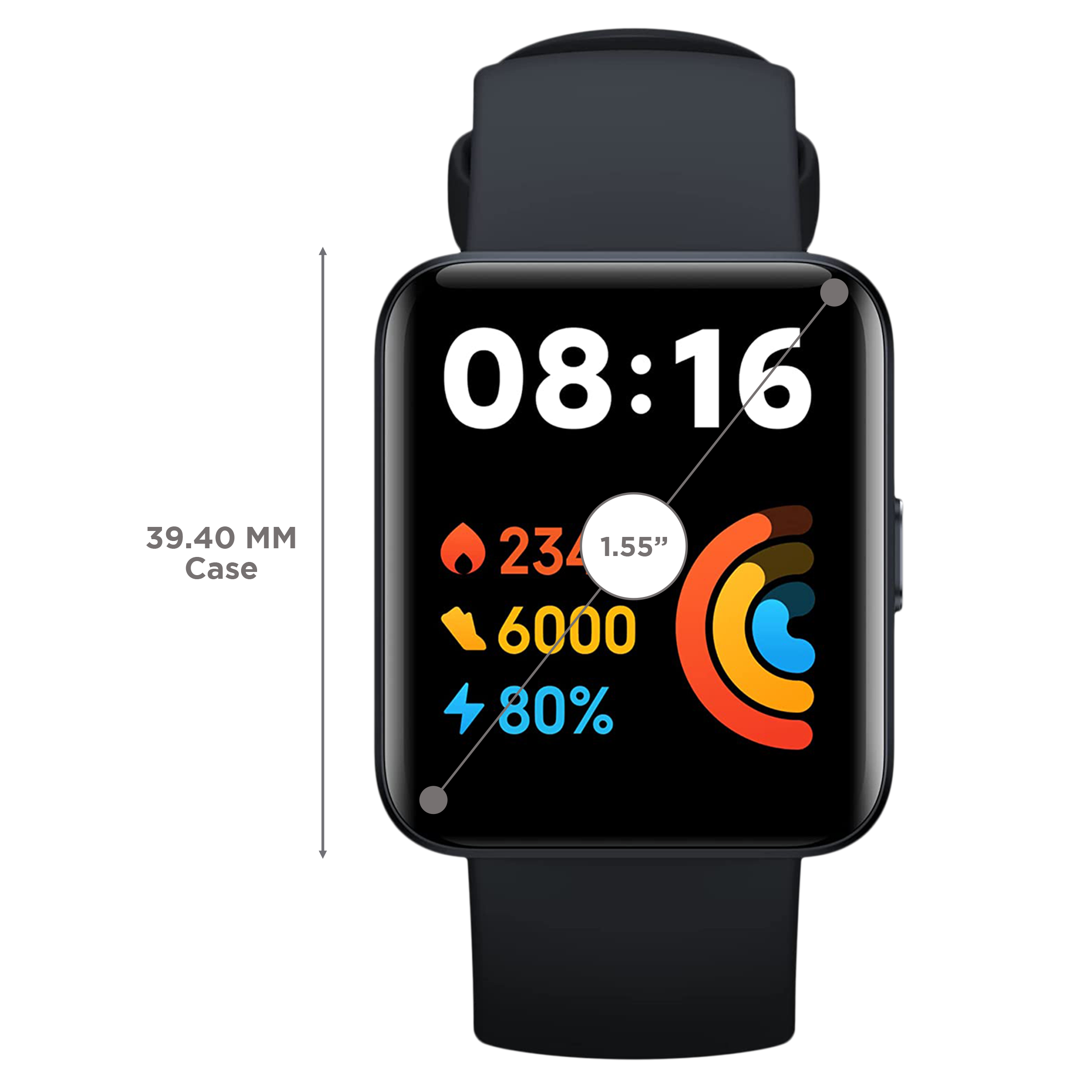 Redmi Watch 2 Lite Smartwatch with Activity Tracker (39.4mm TFT Display, 5  ATM Water Resistant, Black Strap)