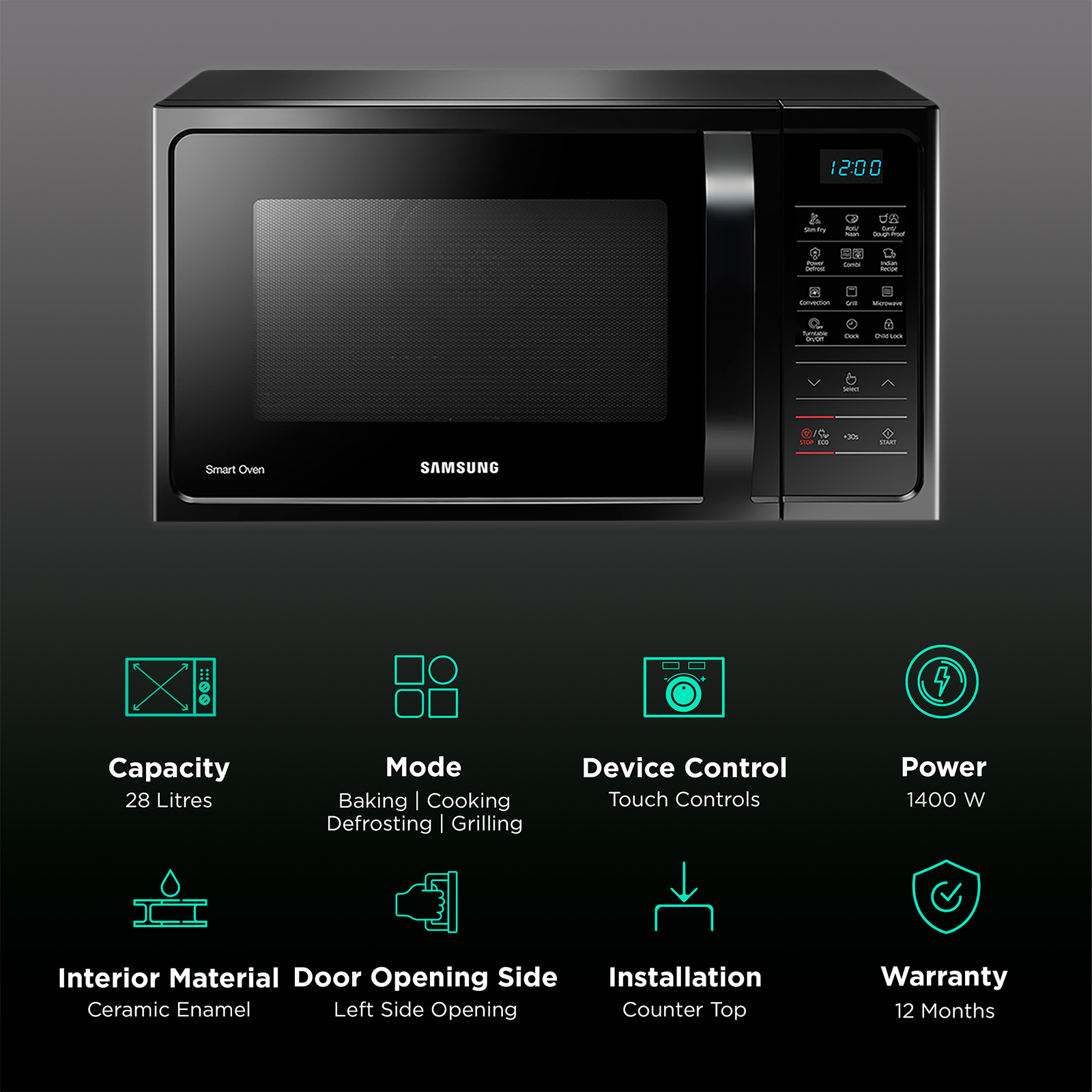 samsung 28 l convection microwave oven mc28h5033ck