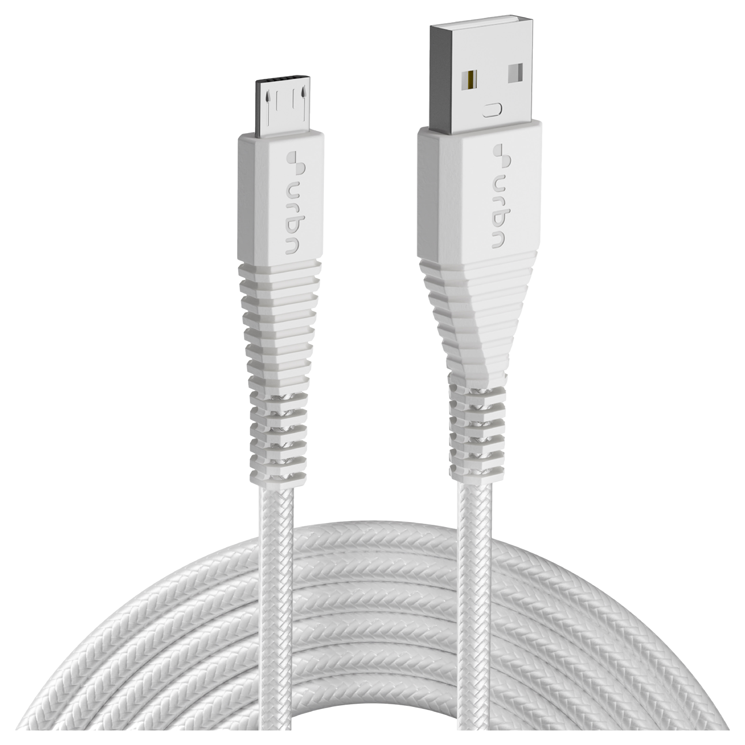 urbn Type A to Micro USB Type B 4.95 Feet (1.5 M) Cable (Tangle-free Design, White)