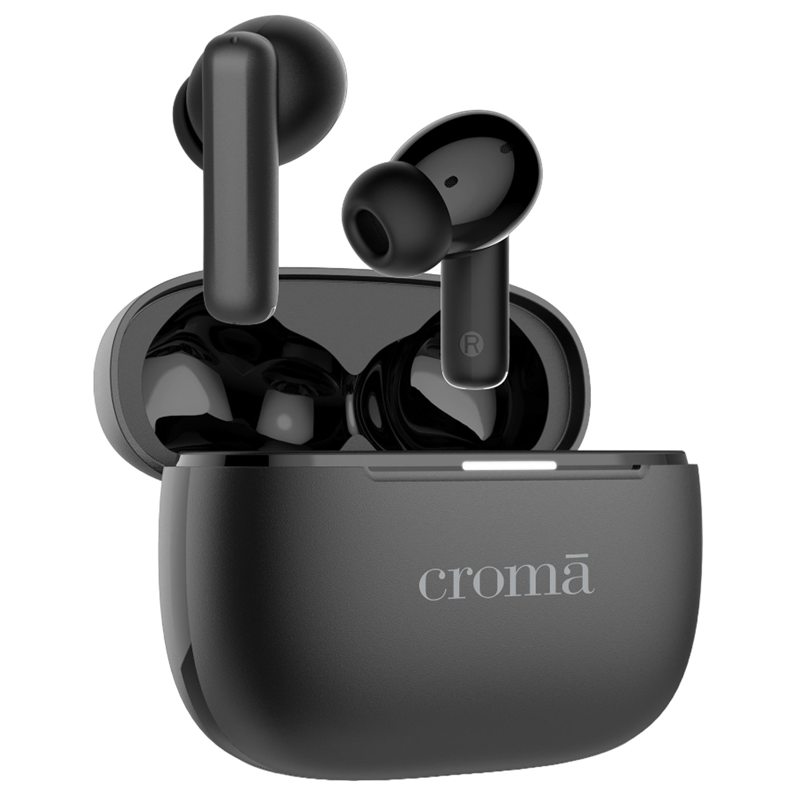 

Croma TWS Earbuds with Active Noise Cancellation (IPX5 Water Resistant, Fast Charging, Black)