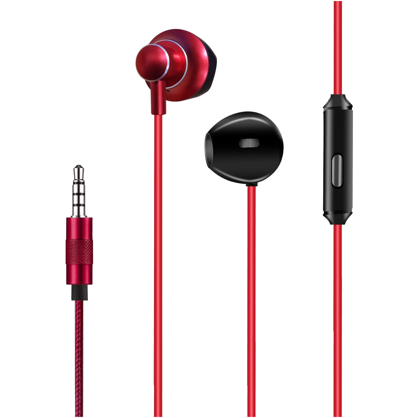 Foxin Bass Pro Plus M6 Wired Earphone with Mic (In Ear, Black and Red)