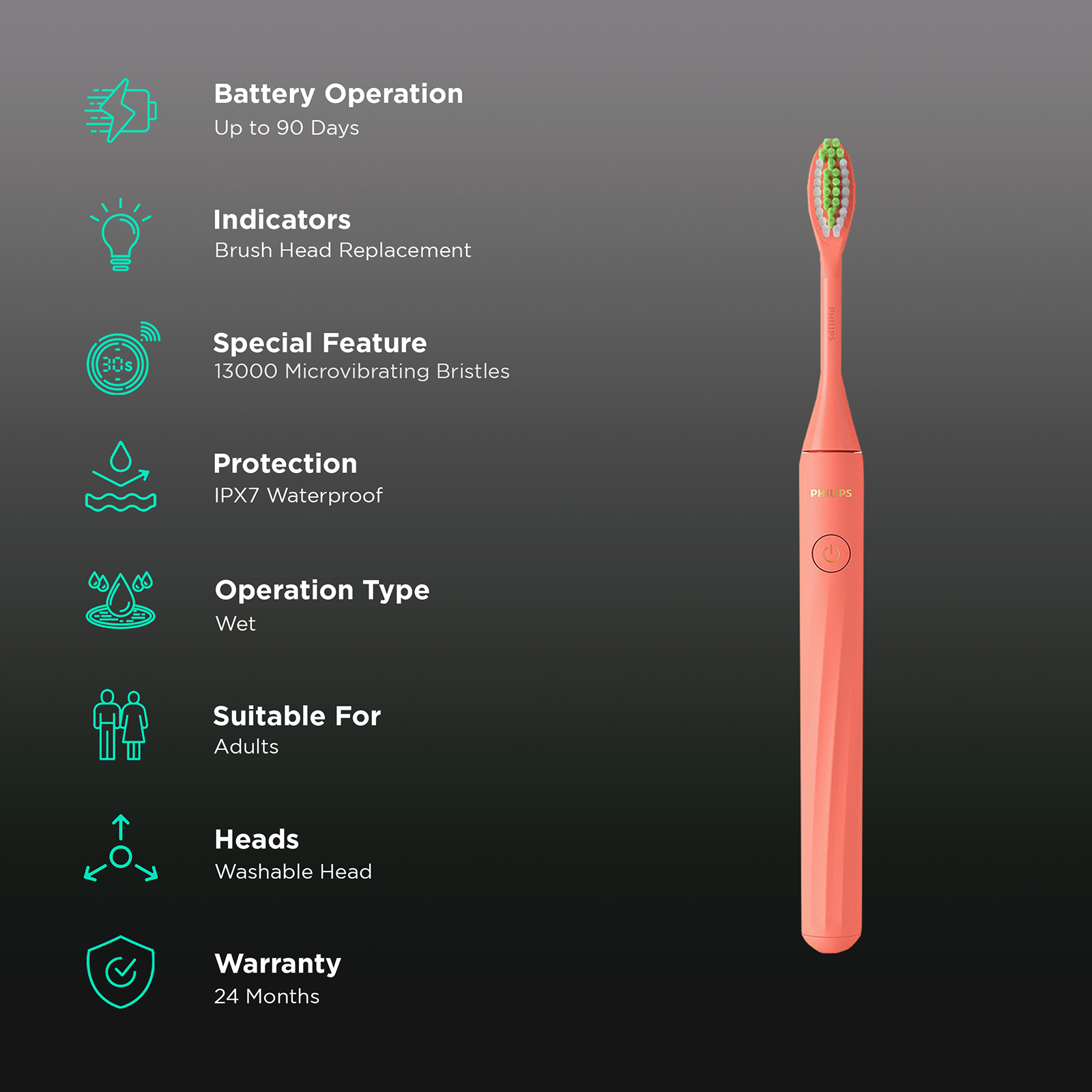 Buy Philips One Electric Toothbrush by Sonicare, HY1100/51 Online at Philips  E-shop