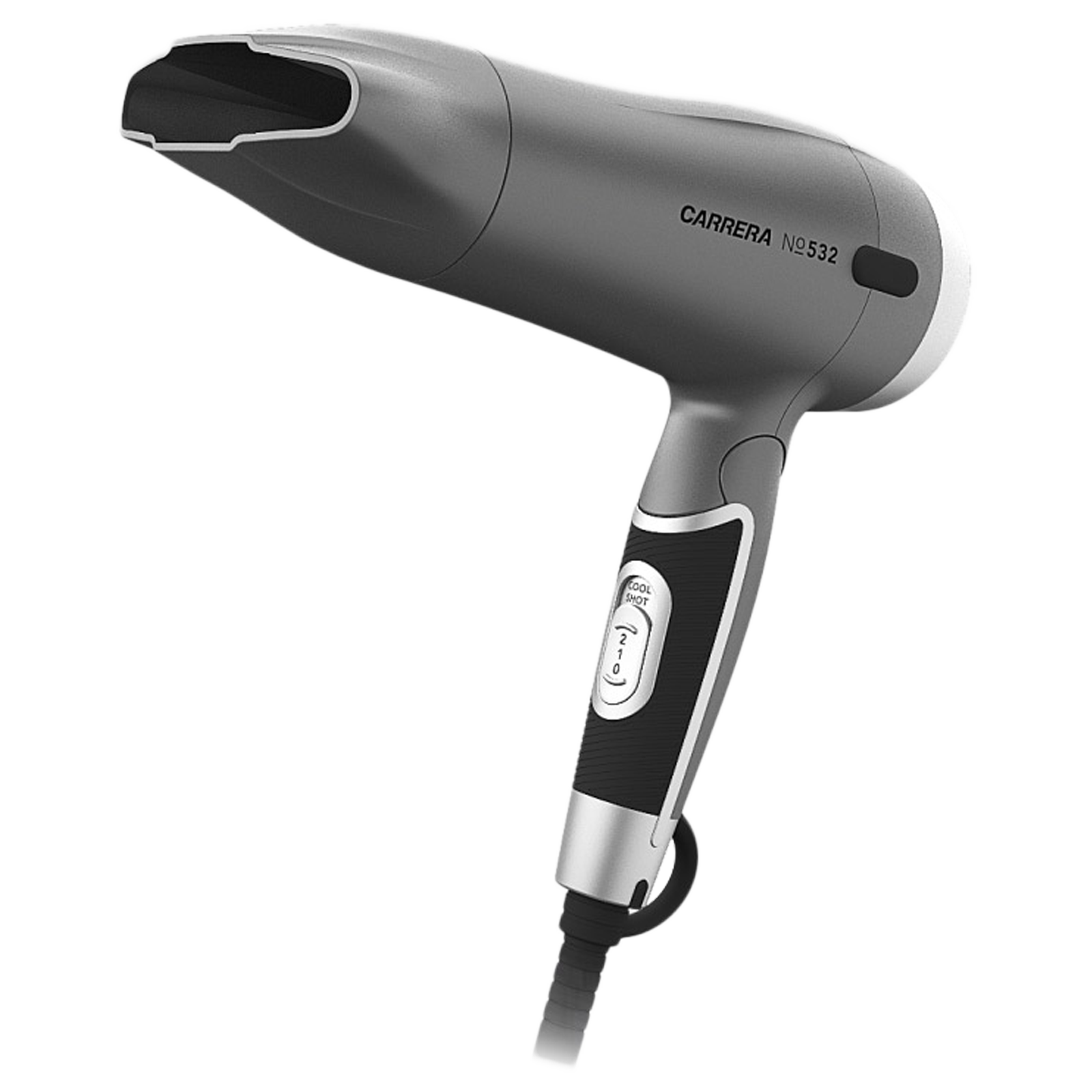 

CARRERA Professional Hair Dryer with 2 Heat Settings & Cool Shot (Advanced Coating Technology, Grey), Black