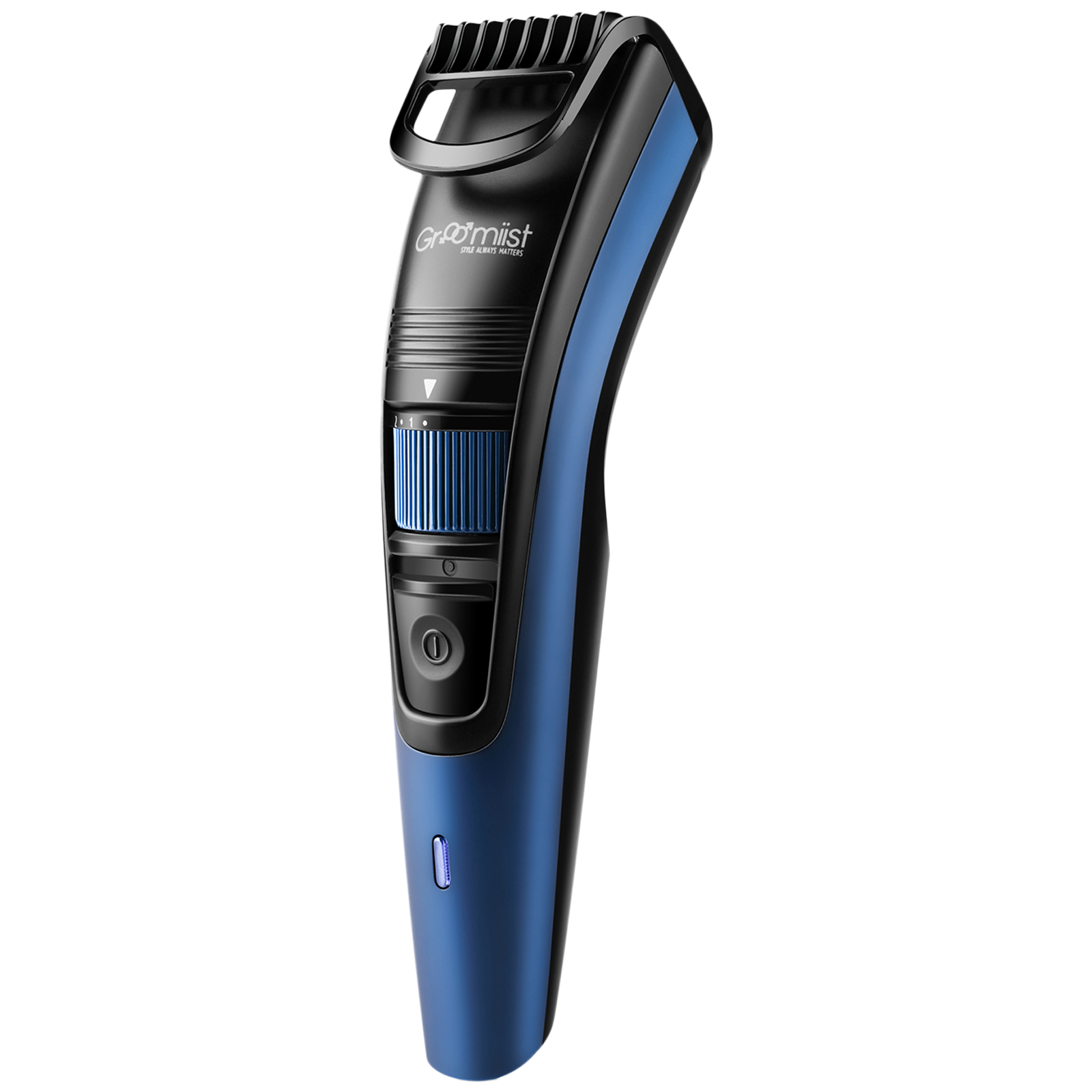 

Groomiist Copper Series Rechargeable Corded & Cordless Wet & Dry Trimmer for Beard & Moustache with 20 Length Settings for Men (90min Runtime, LED Indicator, Black & Blue), Blue and black