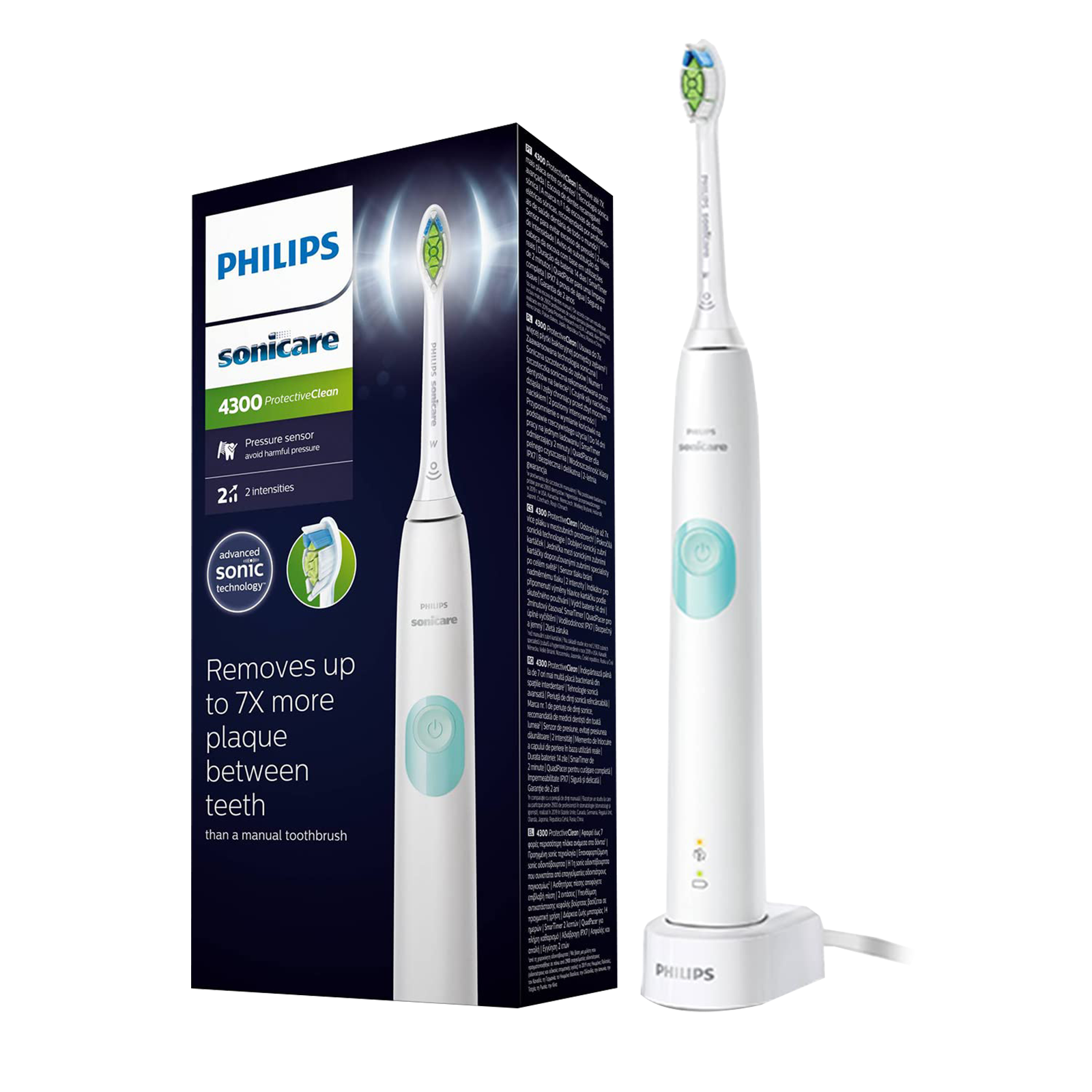 Buy PHILIPS Sonicare ProtectiveClean 4300 Electric Toothbrush for Adults  (Sonic Technology, White & Mint) Online - Croma