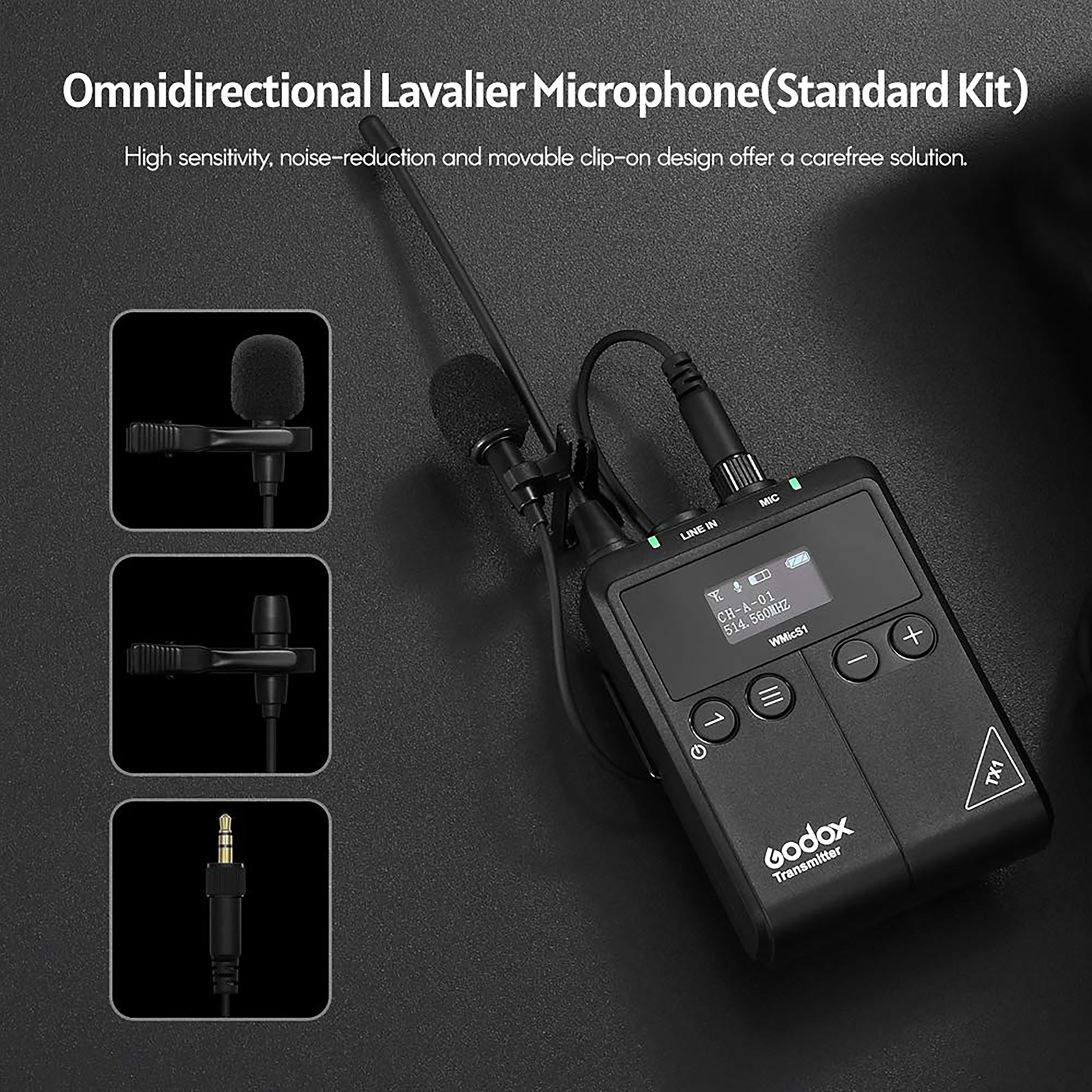 Buy Godox WMicS1 Kit 2 3.5 Jack Wireless Microphone with Noise Reduction  (Black) Online - Croma