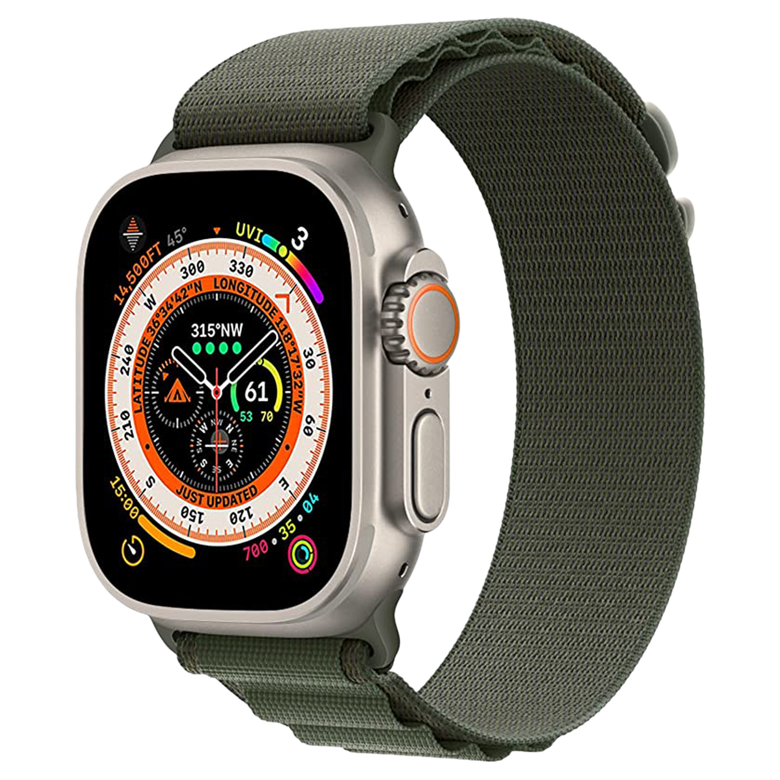 Buy Muvtech Ace Loop Nylon Strap for Apple iWatch (42mm / 44mm / 45mm /  49mm) (Adjustable Loop Length, Green) Online - Croma