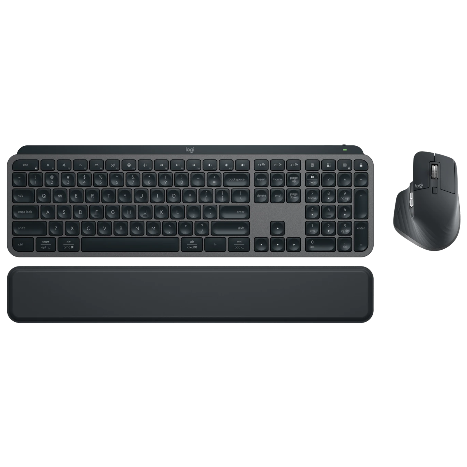 logitech MX KEYS S Rechargeable Wireless Keyboard and Mouse Combo (Fast Fluid Precise Typing, Graphite)