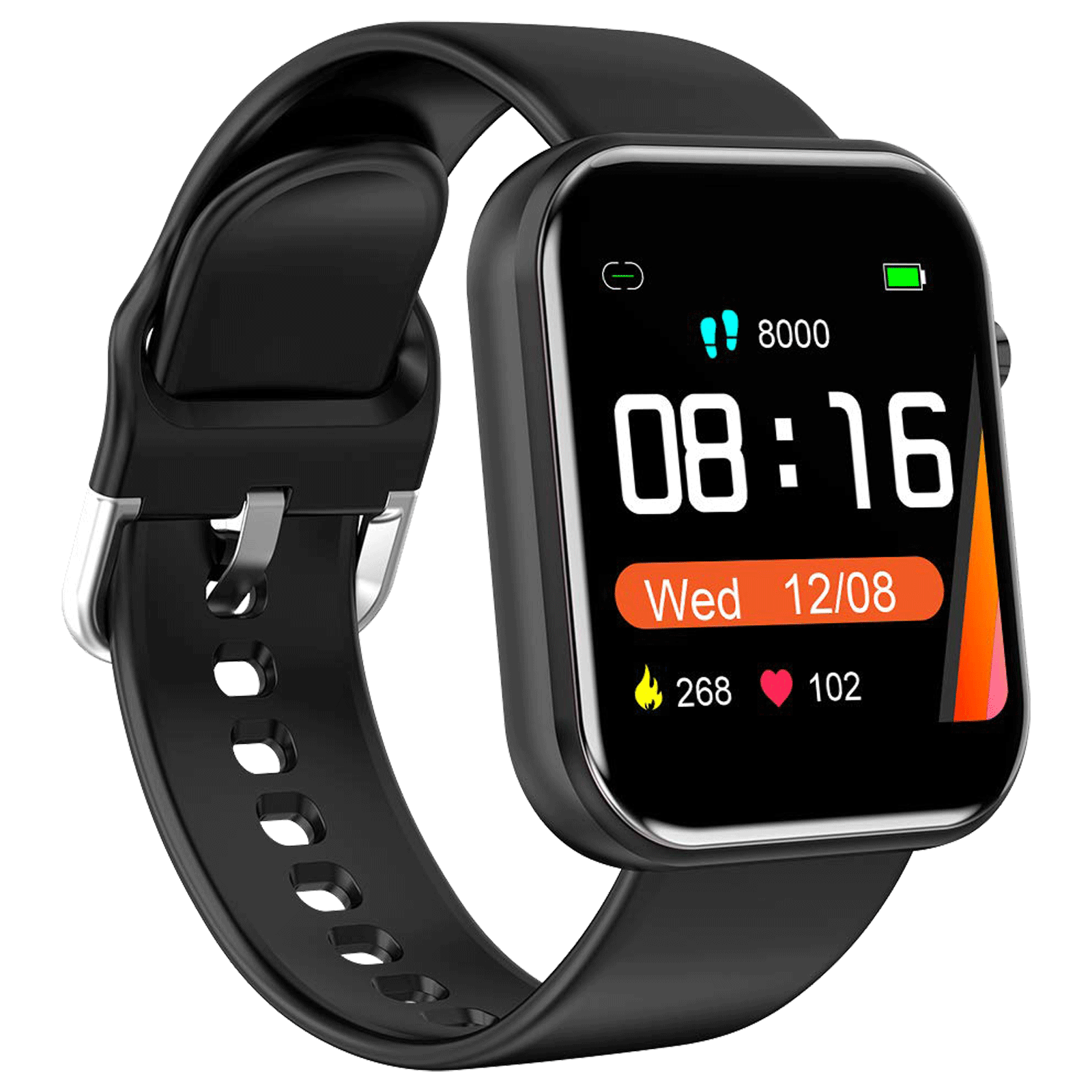 eOnz North Edge X Brick Smartwatch with Activity Tracker (39.11mm HD Display, IP67 Waterproof, Black Strap)