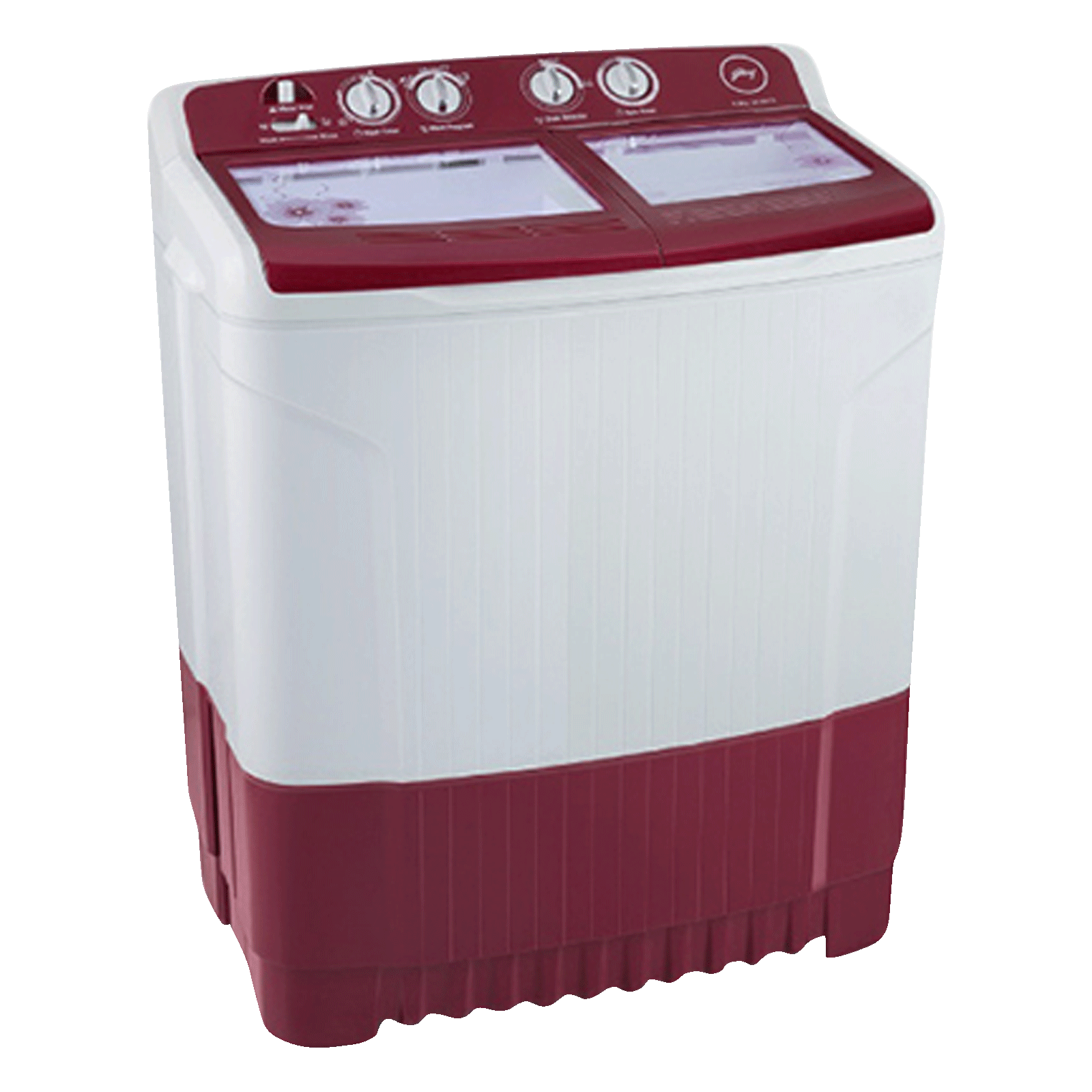 Godrej 8.5 kg 5 Star Semi Automatic Washing Machine with Spin Shower (Edge, WS EDGE 8.5 WNRD TB3 M, Wine Red)