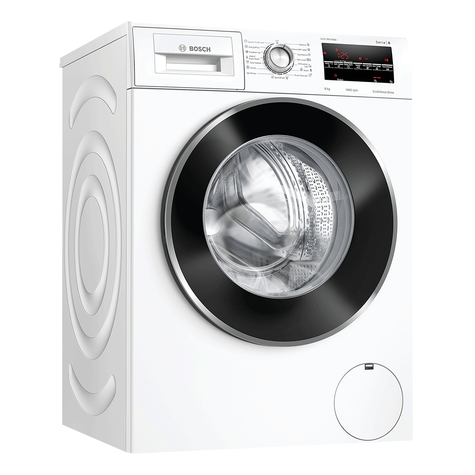 BOSCH 8 kg 5 Star Inverter Fully Automatic Front Load Washing Machine (Series 6, WAJ2846WIN, EcoSilence Drive, White)