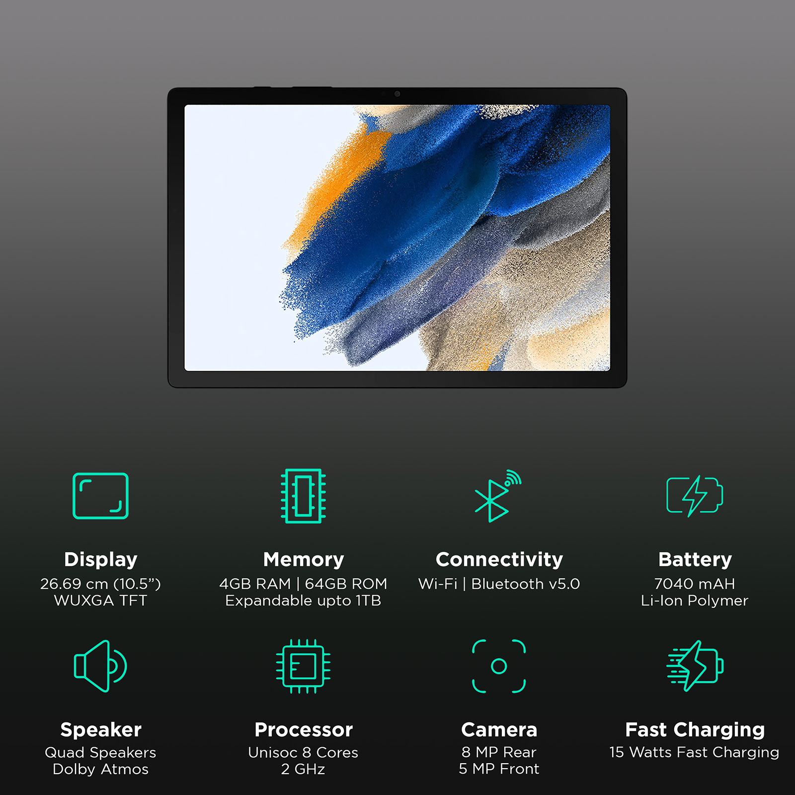 Tablette Galaxy Tab A8 10.5 4/64Go Silver - SAMSUNG - TAB_SAM_X200NZSE 