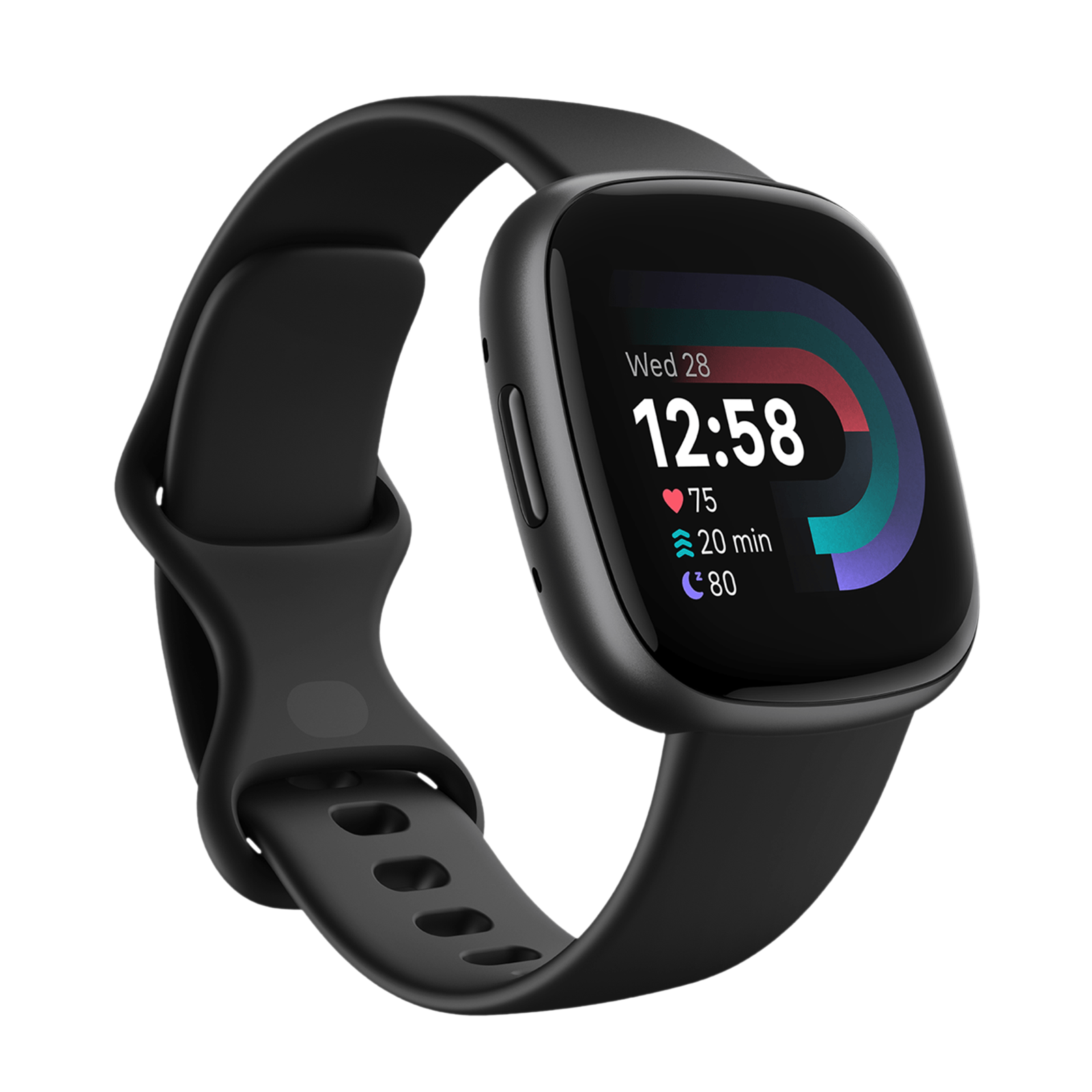 fitbit Versa 4 Smartwatch with Sleep Tools (1.58 Inch Always-On AMOLED Display, 50 Meter Water Resistant, Black Strap)