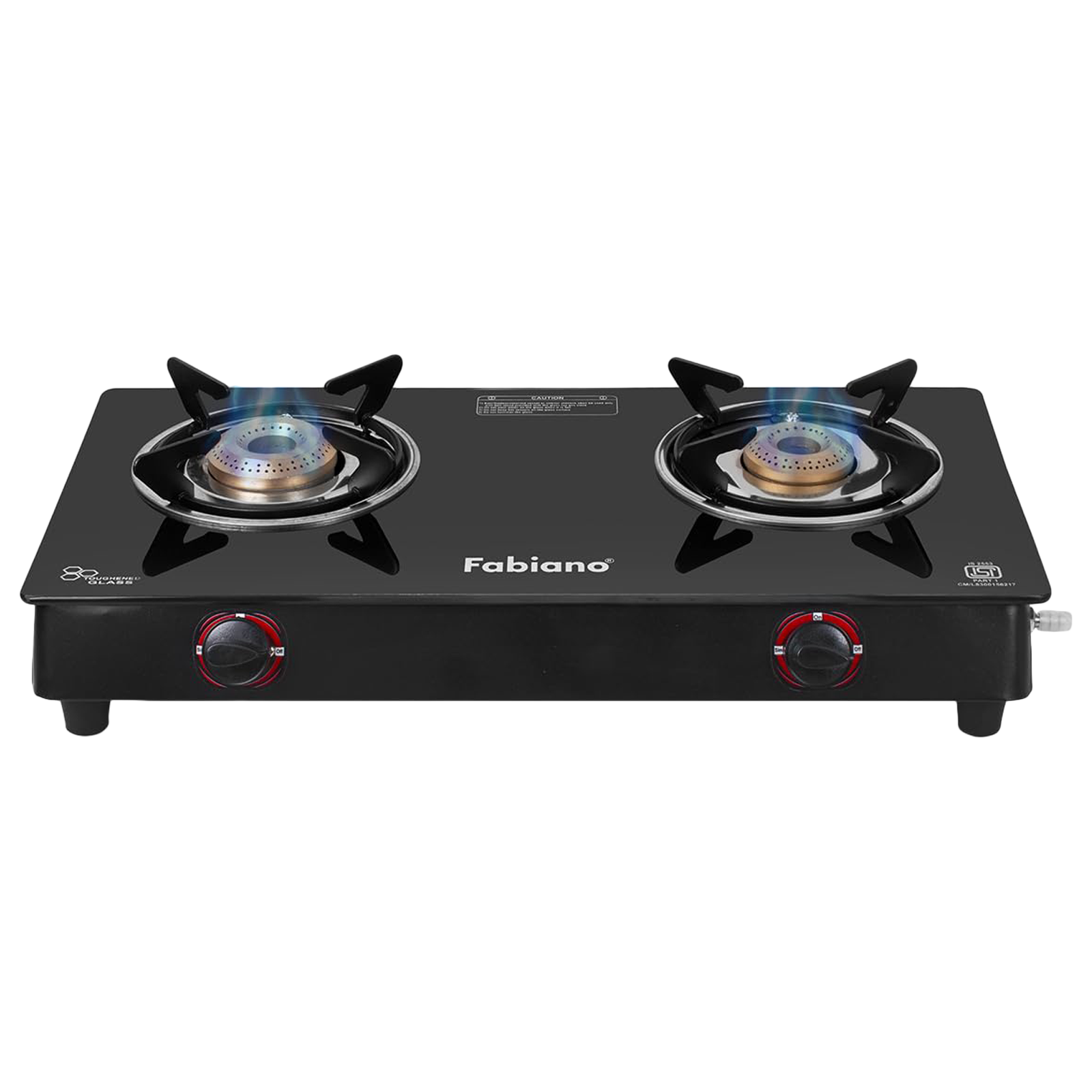 

Fabiano FAB2BRNAUTO Toughened Glass 2 Burner Automatic Gas Stove (Pan Support, Black)