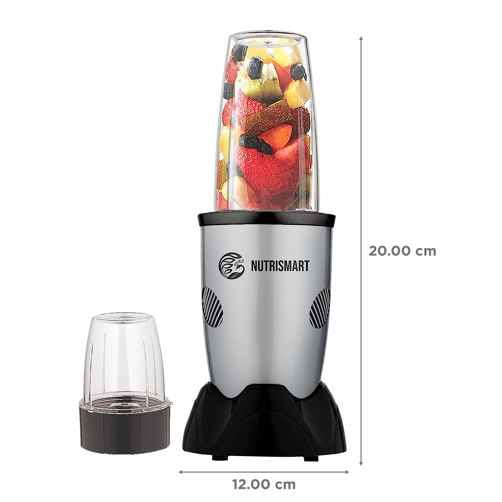 NutriPro Nutri Blender 500 Juicer Mixer Grinder (2 Jars, Silver