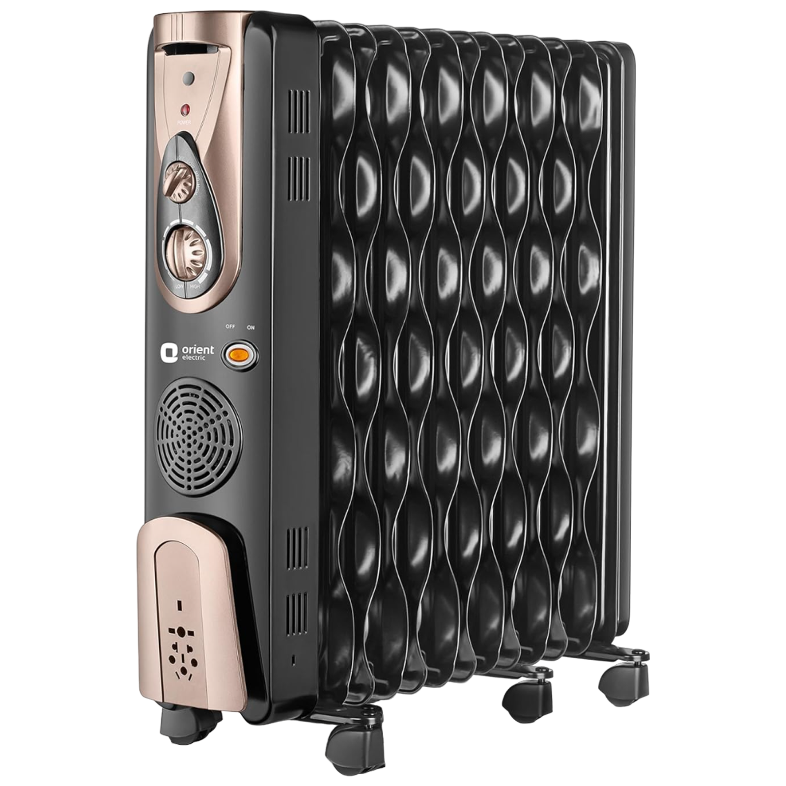 Orient 2900 Watts PTC Fan Oil Filled Room Heater (3 Heat Settings, OFCC13B3A, Black)