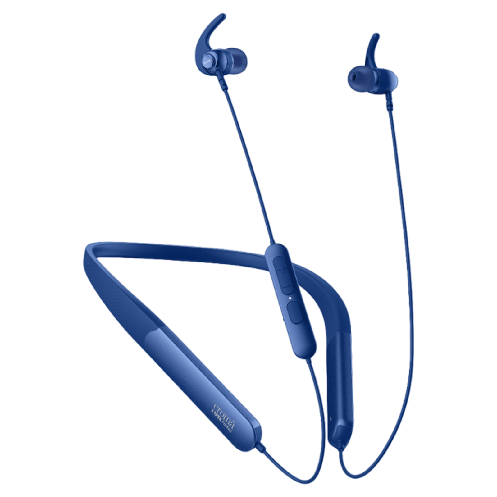 Croma CRSE150EPA301502BLU Neckband with Environmental Noise Cancellation (IPX4 Water Resistant, Dual Device Pairing, Blue)