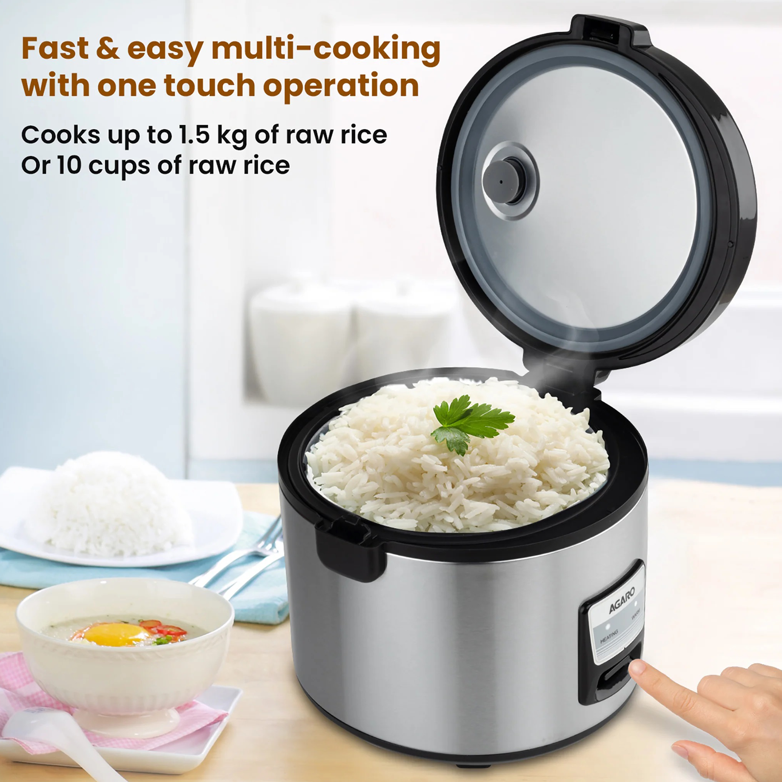 Buy AGARO Regal 3 Litre Electric Rice Cooker with Overheat Protection  (Black) Online – Croma