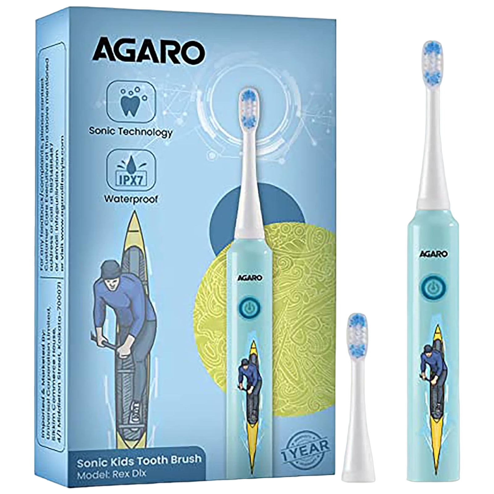 Buy AGARO REX Dlx Electric Toothbrush for Kids (6 Cleaning Modes, Blue)  Online - Croma