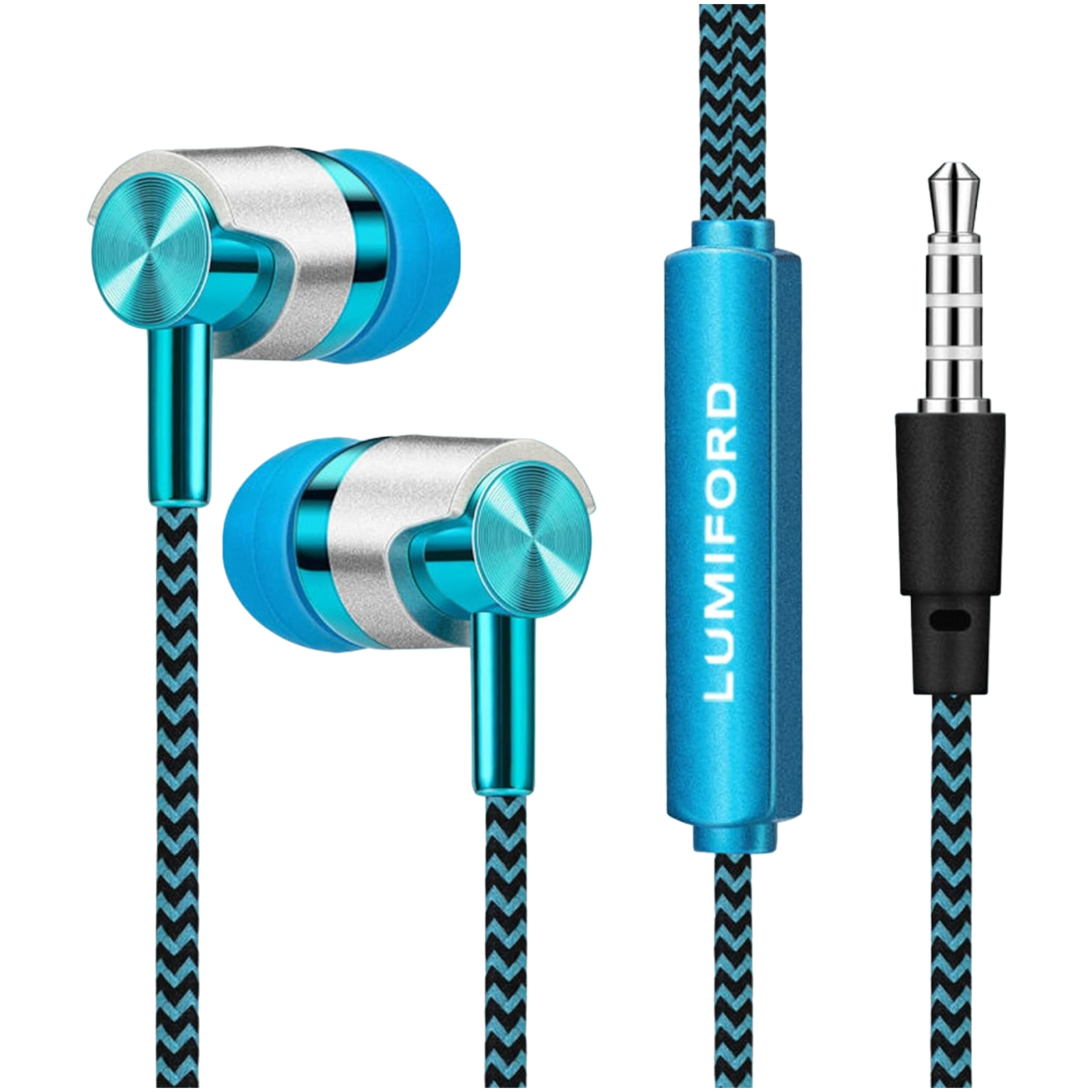 LUMIFORD Ultimate U55 Wired Earphone with Mic (In Ear, Blue)