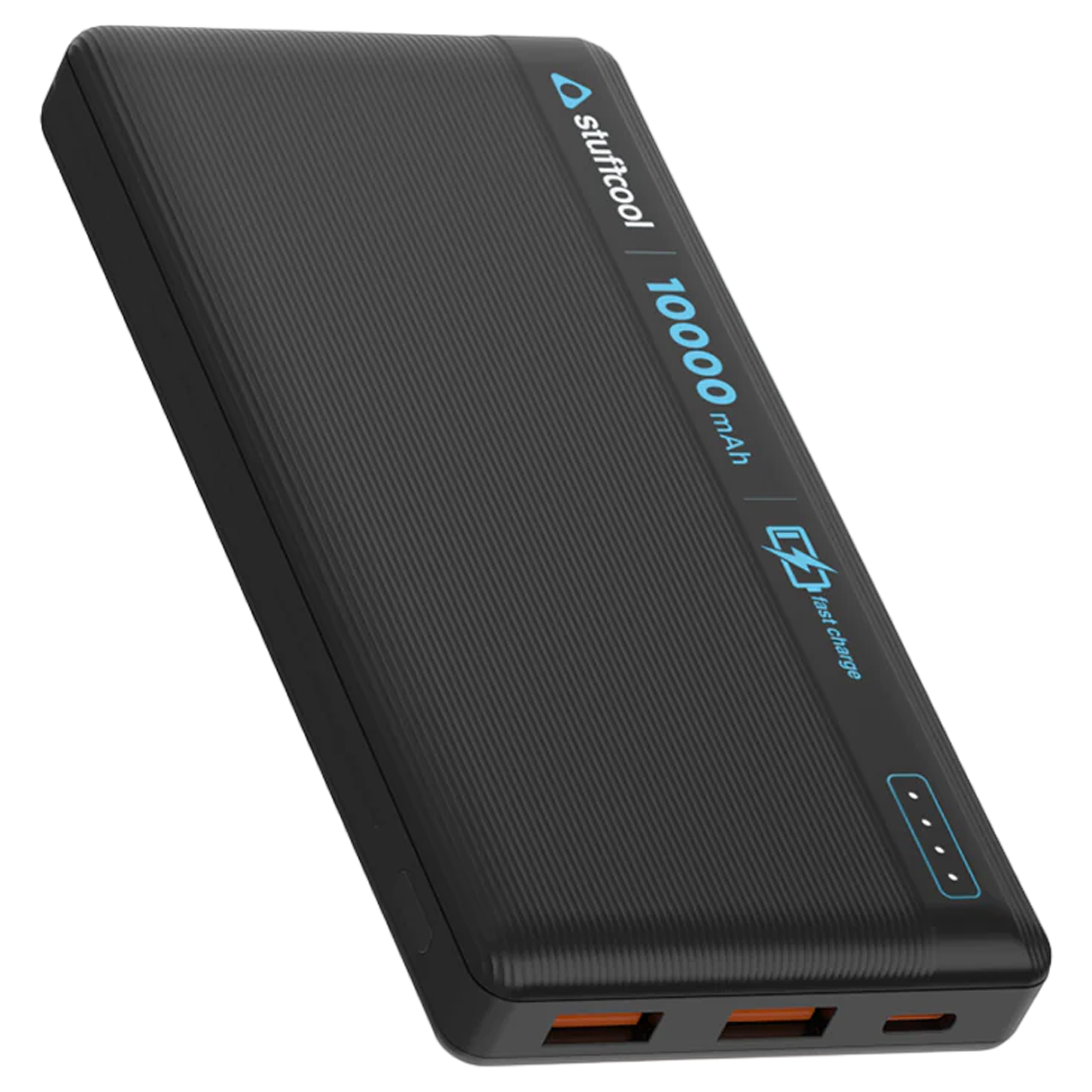 stuffcool Major 10000 mAh 22.5W Fast Charging Power Bank (2 Type A and 1 Type C and Micro USB Ports, LED Indicator, Black)